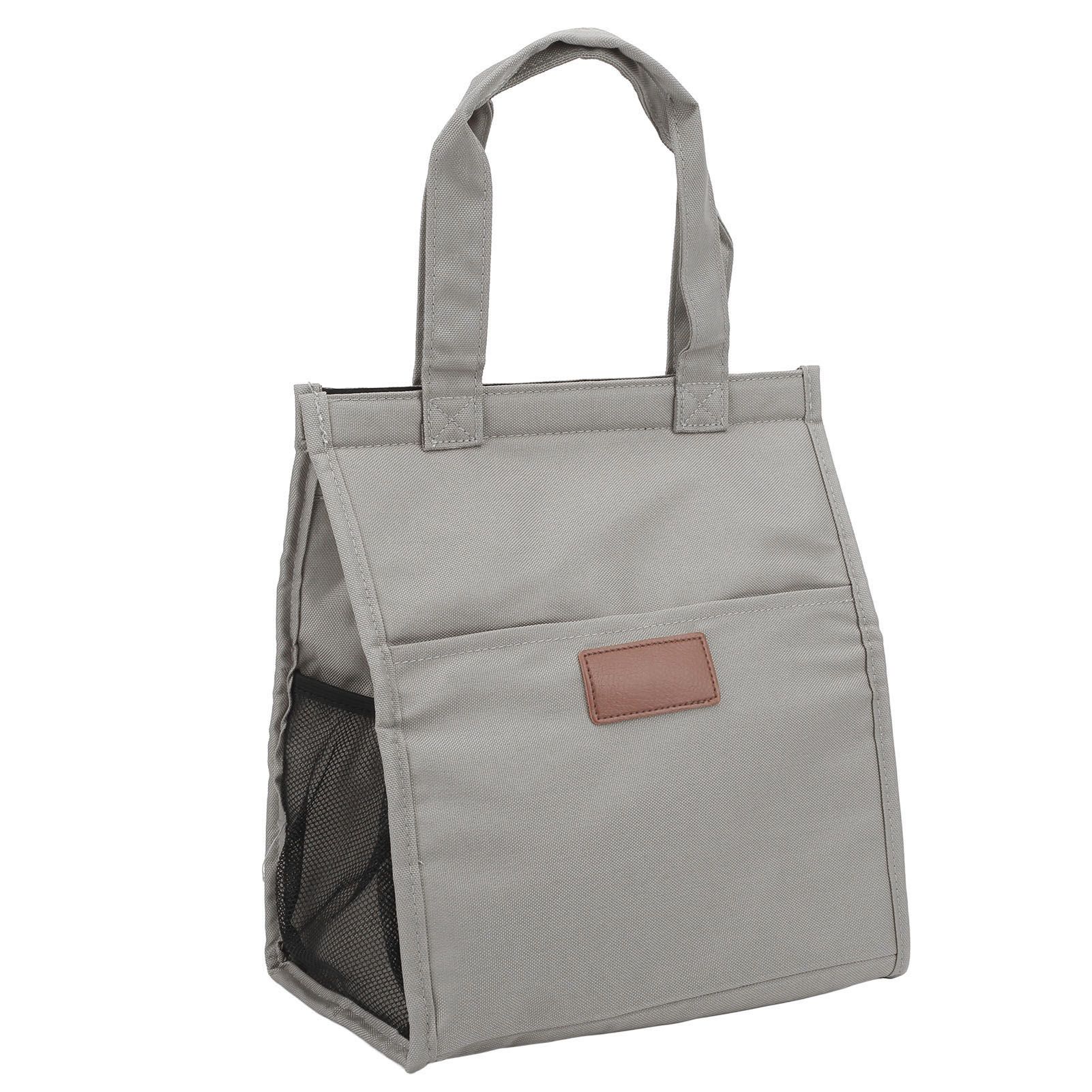 Aluminum Foil Simple Thermal Insulation Lunch Box Bag Oxford Cloth Large Capacity Thickened Bento Bag Grey - Image 5