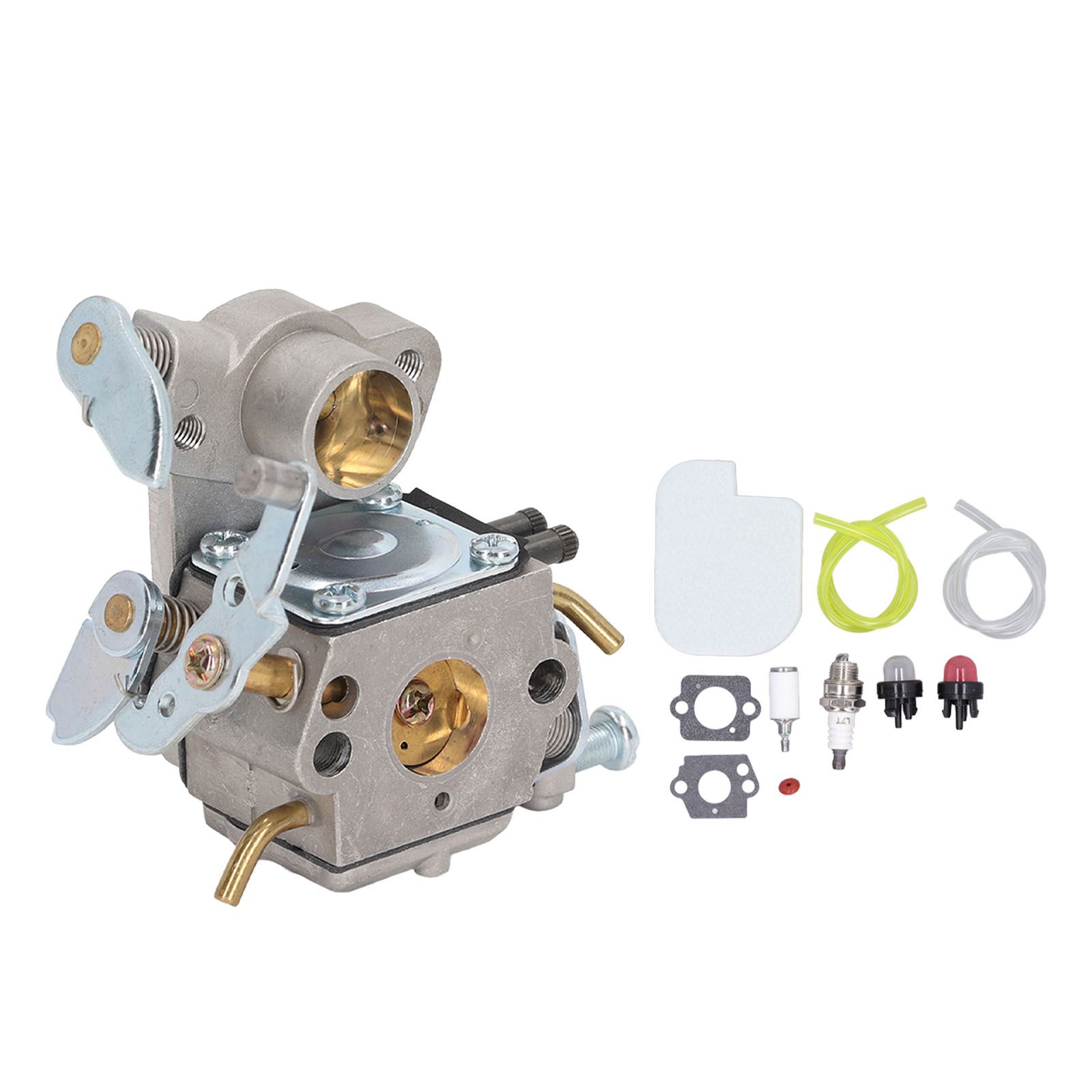 Chainsaw Carburetor Kit with Spark Plug Oil Filter Check Valve for Poulan SM4218AVX SM4518AVX - Image 1