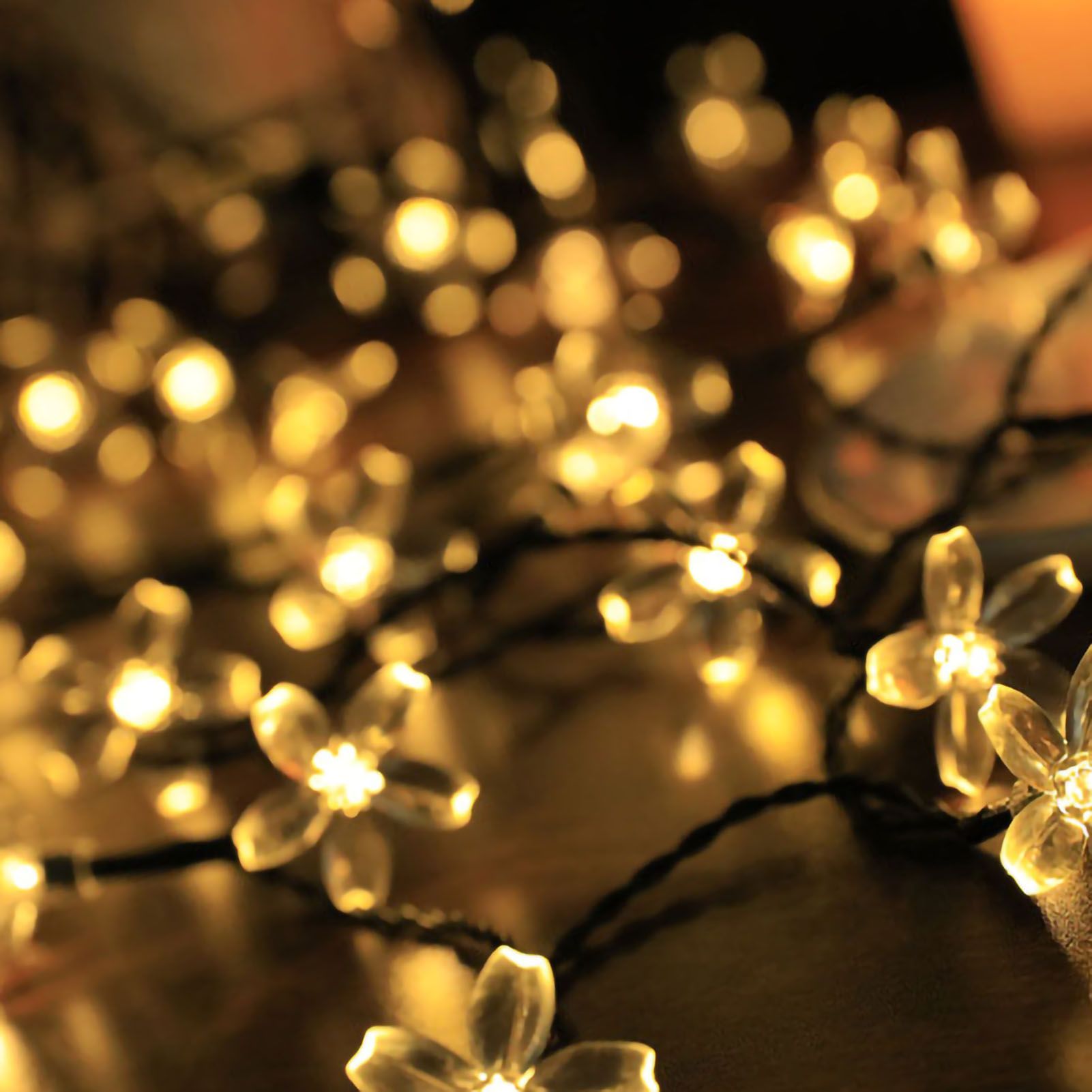Sakura String Lights Solar Energy LED Waterproof Decoration Light for Outdoor Courtyard Warm White 5 Meters 20 Lights - Image 2