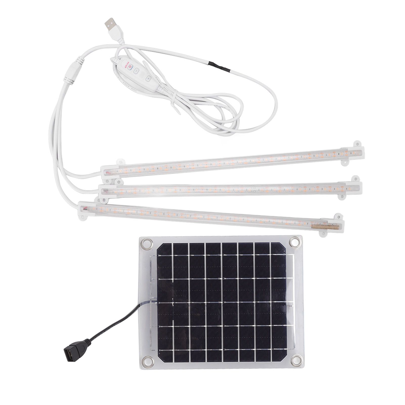 Solar Plant Grow Light LED Plant Grow Light Strip for Balcony Greenhouse Herbs Vegetables Flowers 30W - Image 1