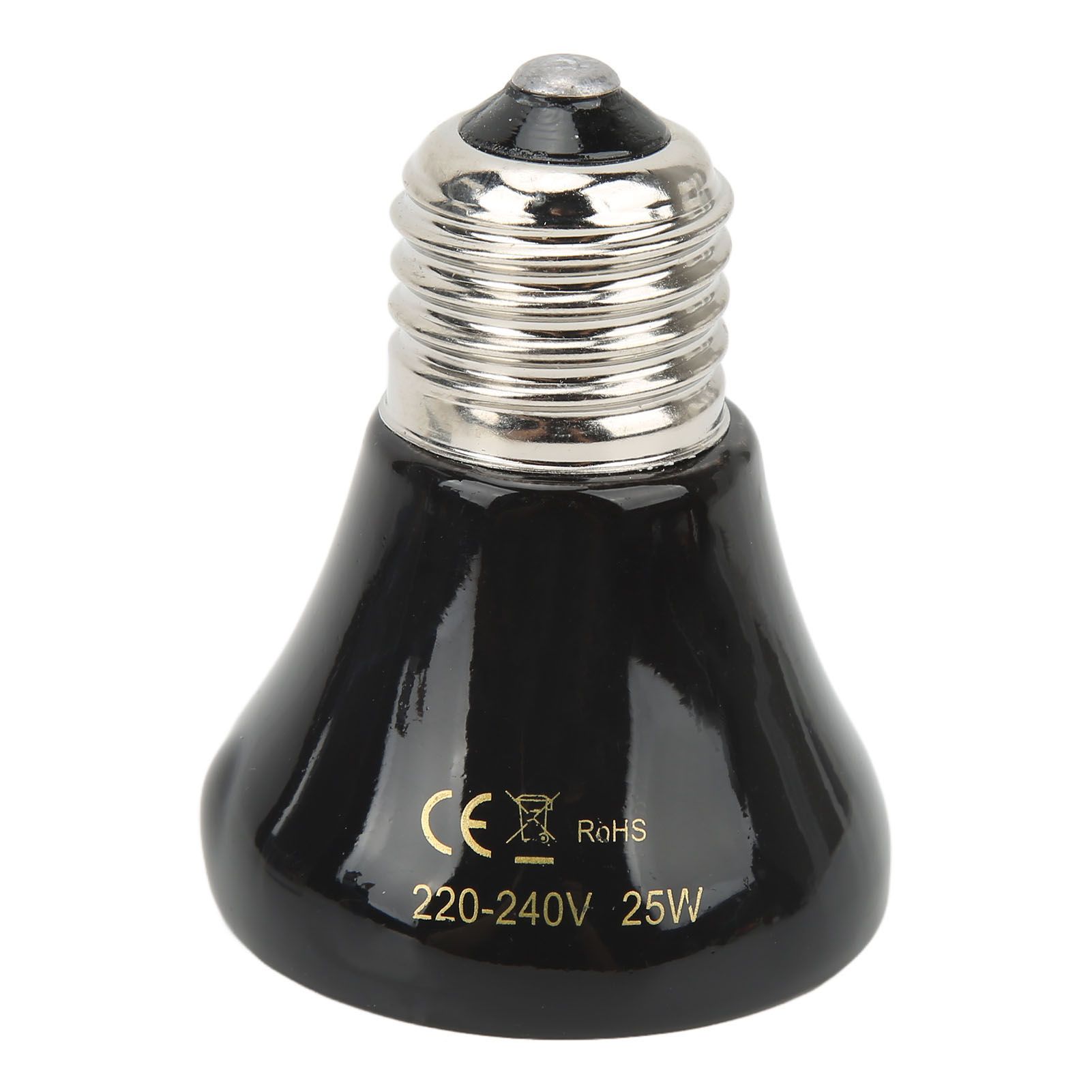 Ceramic Reptile Heat Lamp Bulb Mini Infrared Heat Ceramic Amphibian Heating Lamp for Lizards Reptiles 220V‑240V 25W Black - Image 1