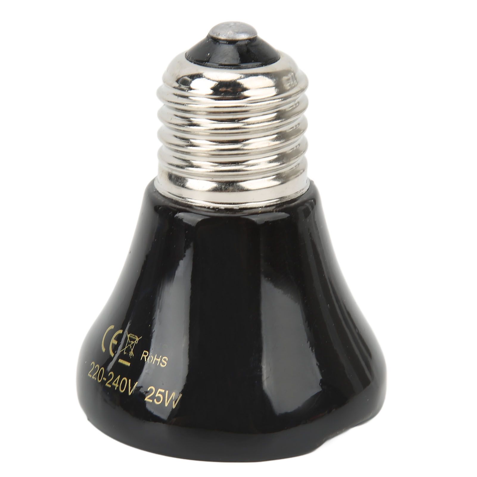 Ceramic Reptile Heat Lamp Bulb Mini Infrared Heat Ceramic Amphibian Heating Lamp for Lizards Reptiles 220V‑240V 25W Black - Image 2