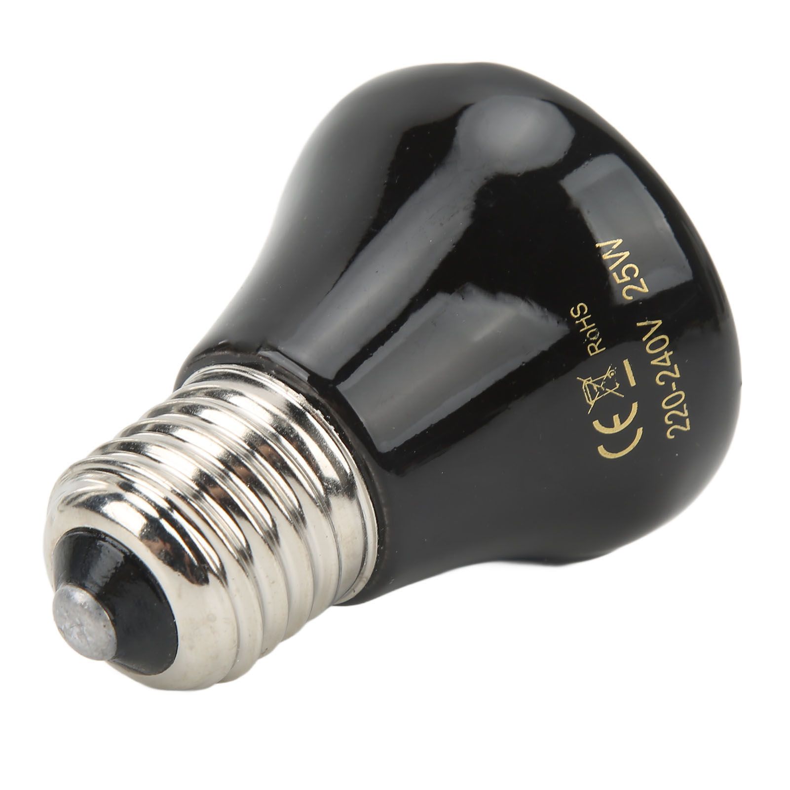 Ceramic Reptile Heat Lamp Bulb Mini Infrared Heat Ceramic Amphibian Heating Lamp for Lizards Reptiles 220V‑240V 25W Black - Image 3