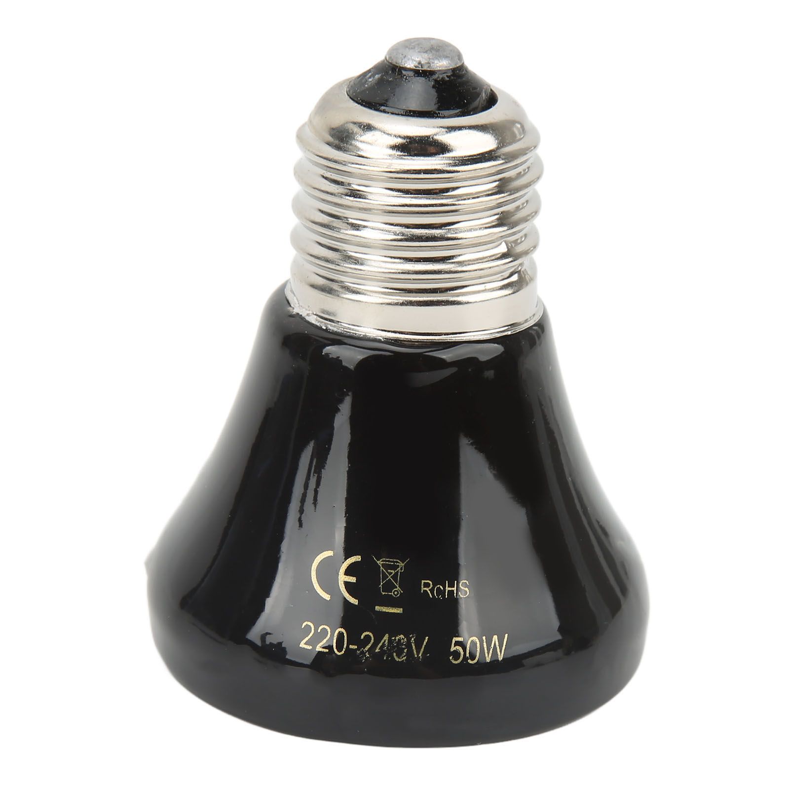 Ceramic Reptile Heat Lamp Bulb Mini Infrared Heat Ceramic Amphibian Heating Lamp for Lizards Reptiles 220V‑240V 50W Black - Image 1