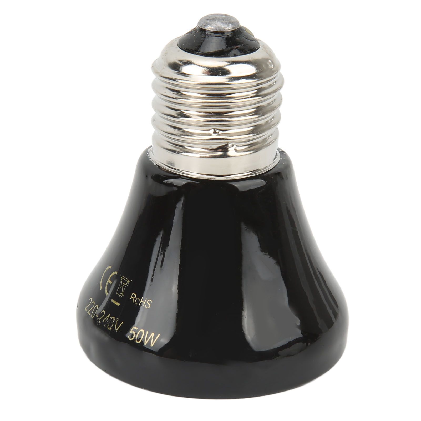 Ceramic Reptile Heat Lamp Bulb Mini Infrared Heat Ceramic Amphibian Heating Lamp for Lizards Reptiles 220V‑240V 50W Black - Image 2