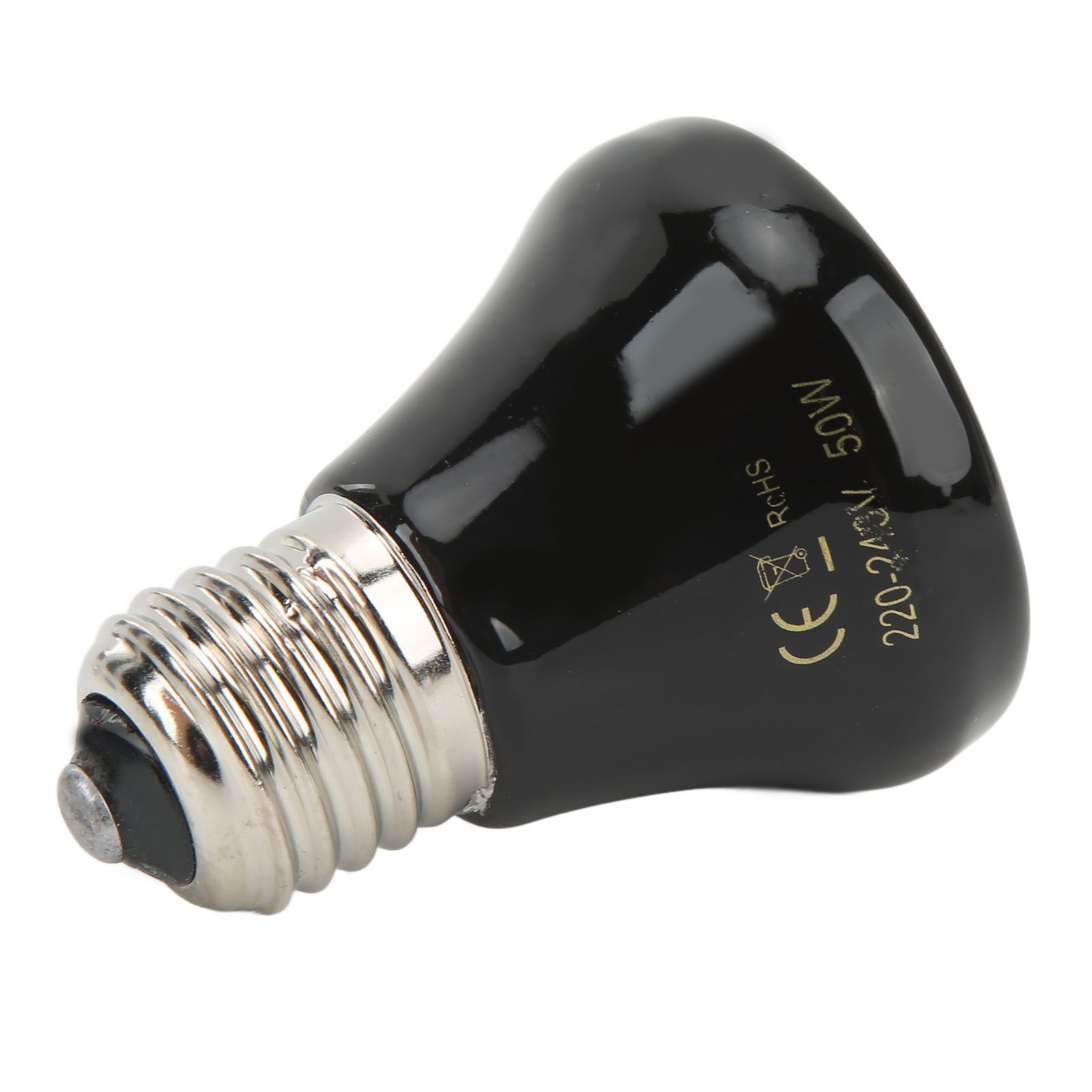 Ceramic Reptile Heat Lamp Bulb Mini Infrared Heat Ceramic Amphibian Heating Lamp for Lizards Reptiles 220V‑240V 50W Black - Image 3