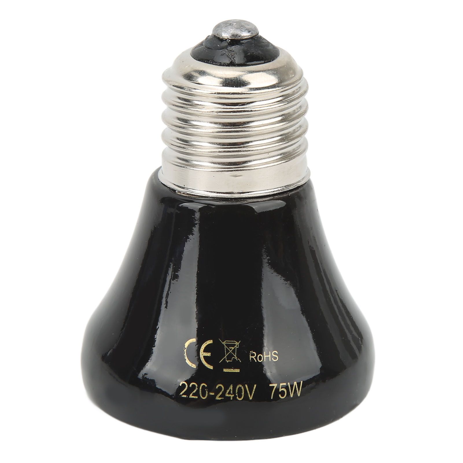 Ceramic Reptile Heat Lamp Bulb Mini Infrared Heat Ceramic Amphibian Heating Lamp for Lizards Reptiles 220V‑240V 75W Black - Image 1