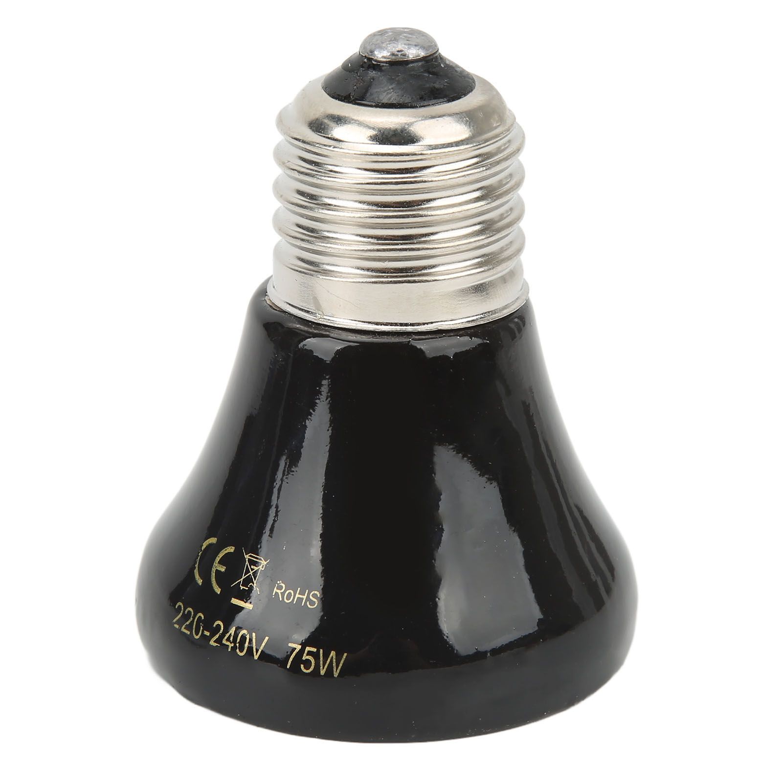 Ceramic Reptile Heat Lamp Bulb Mini Infrared Heat Ceramic Amphibian Heating Lamp for Lizards Reptiles 220V‑240V 75W Black - Image 2
