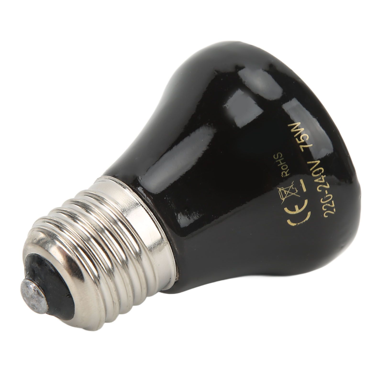 Ceramic Reptile Heat Lamp Bulb Mini Infrared Heat Ceramic Amphibian Heating Lamp for Lizards Reptiles 220V‑240V 75W Black - Image 3
