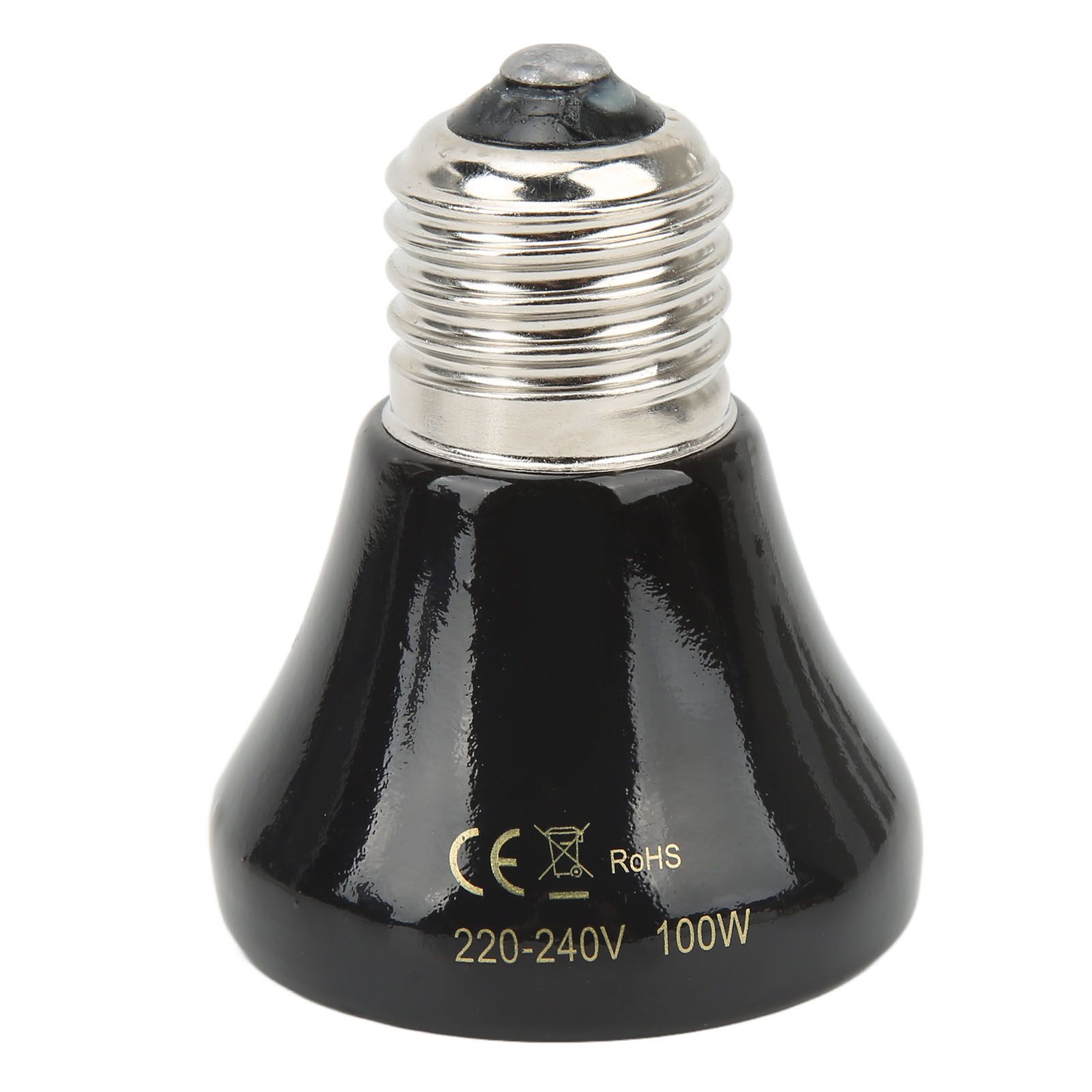 Ceramic Reptile Heat Lamp Bulb Mini Infrared Heat Ceramic Amphibian Heating Lamp for Lizards Reptiles 220V‑240V 100W Black - Image 1