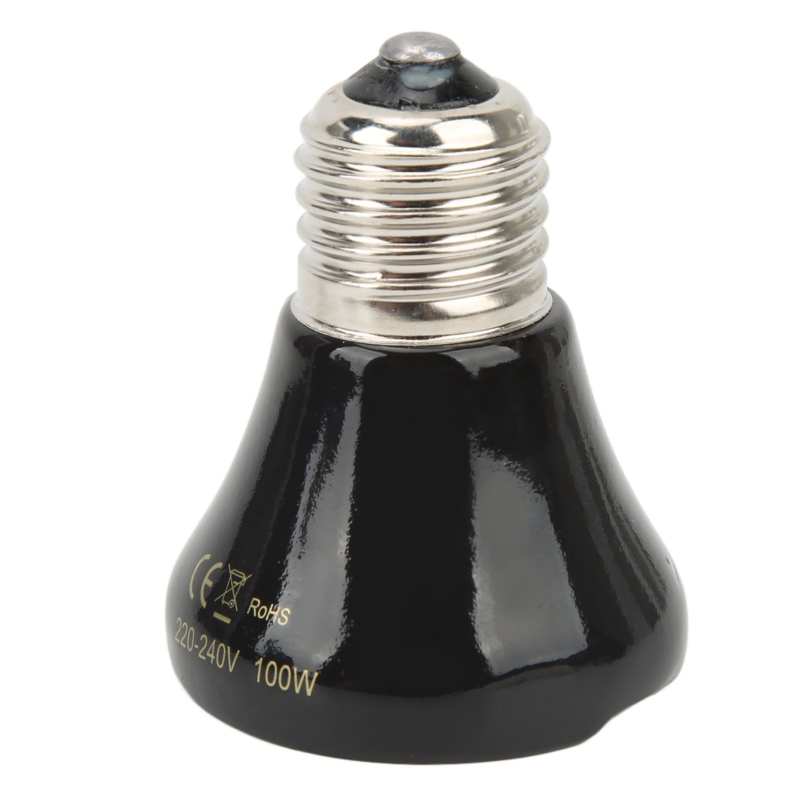 Ceramic Reptile Heat Lamp Bulb Mini Infrared Heat Ceramic Amphibian Heating Lamp for Lizards Reptiles 220V‑240V 100W Black - Image 2