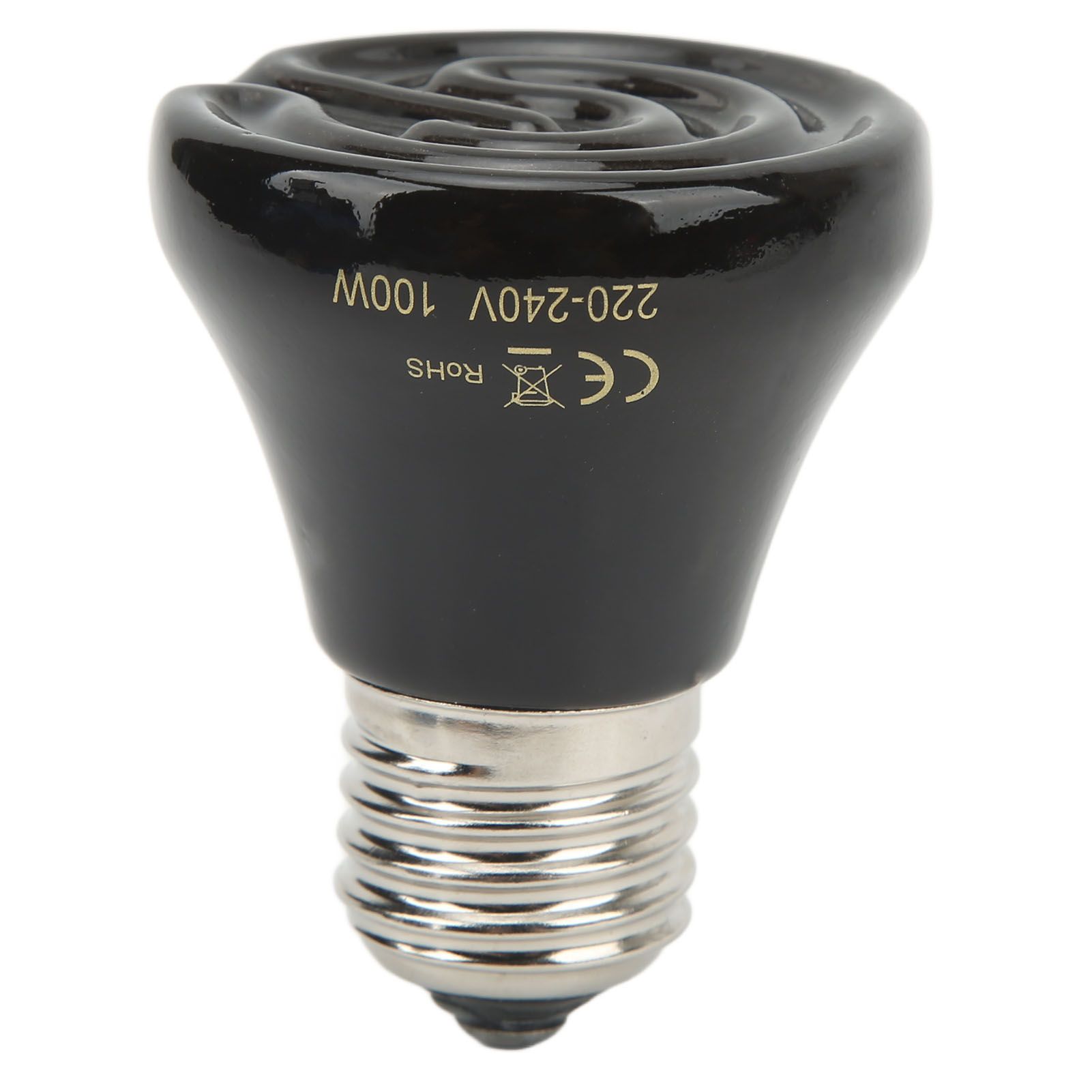 Ceramic Reptile Heat Lamp Bulb Mini Infrared Heat Ceramic Amphibian Heating Lamp for Lizards Reptiles 220V‑240V 100W Black - Image 4