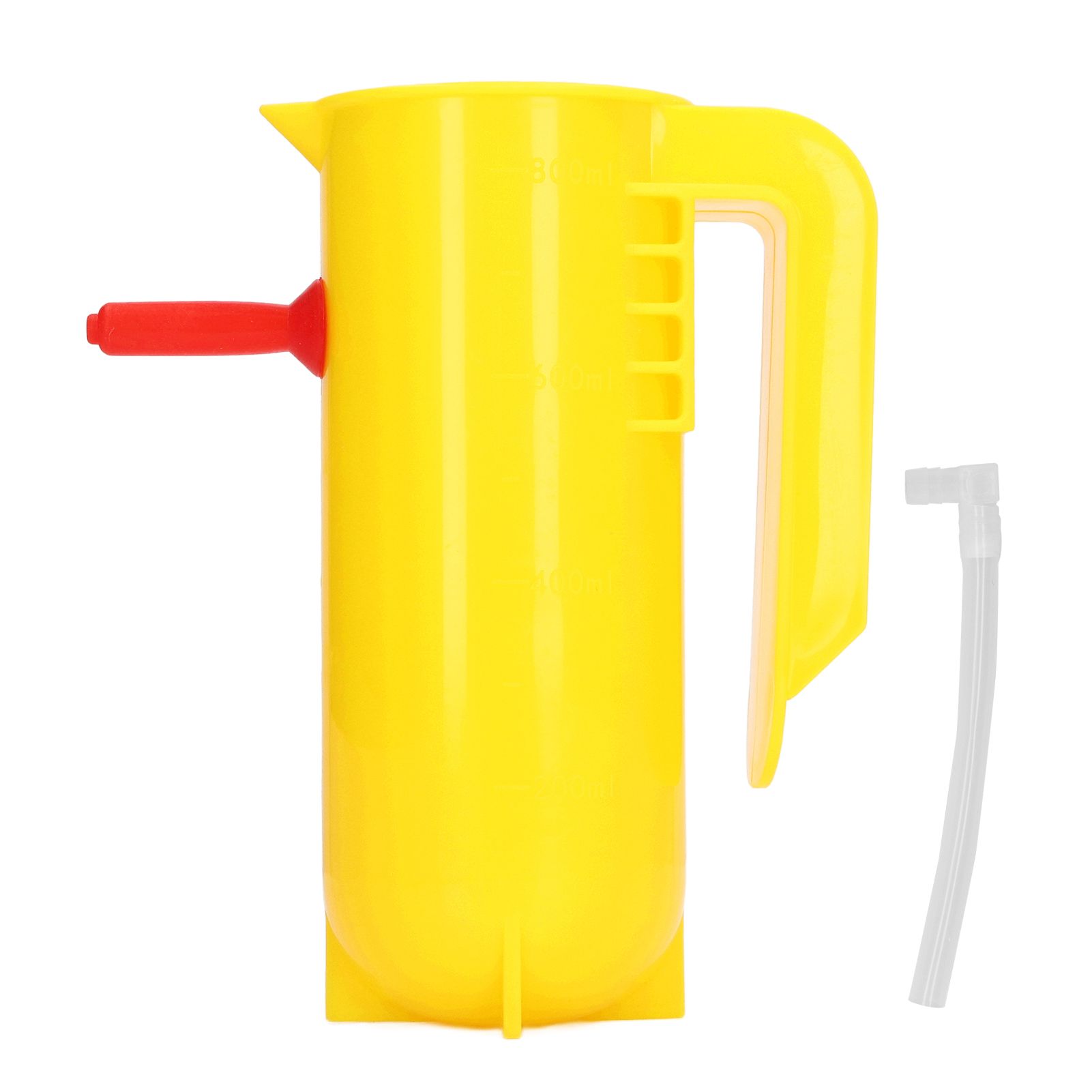 Lamb Milk Feeder Bottle 800ML Scale Accurate Quantitative Small Animal Calf Goat Pacifier Feeder Milk Bottle with Hand Grip Yellow - Image 1