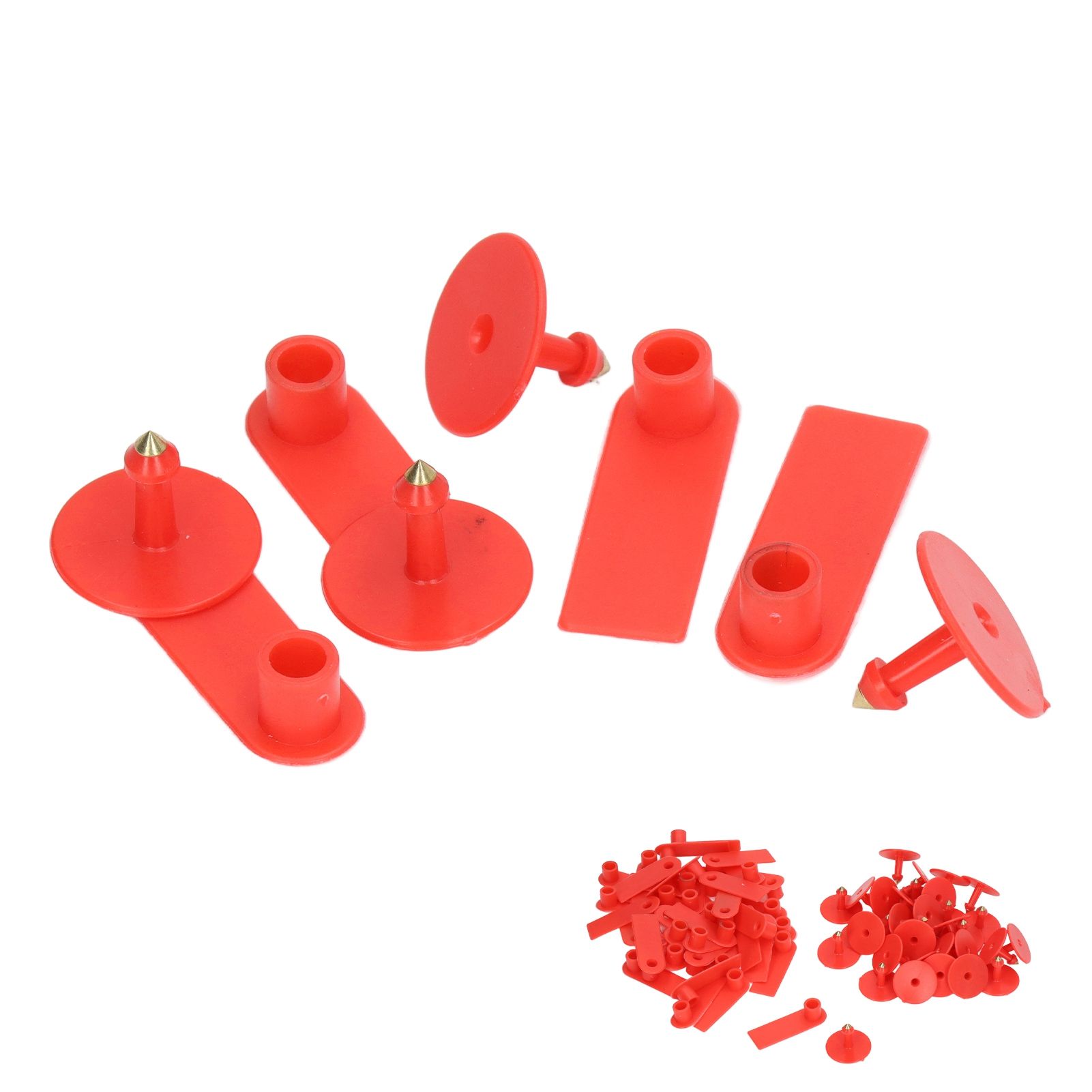 Blank Livestock Ear Tag Handwritable Prevent Shedding Animal Ear Label for Pig Cattle Sheep Red 100 Set - Image 3