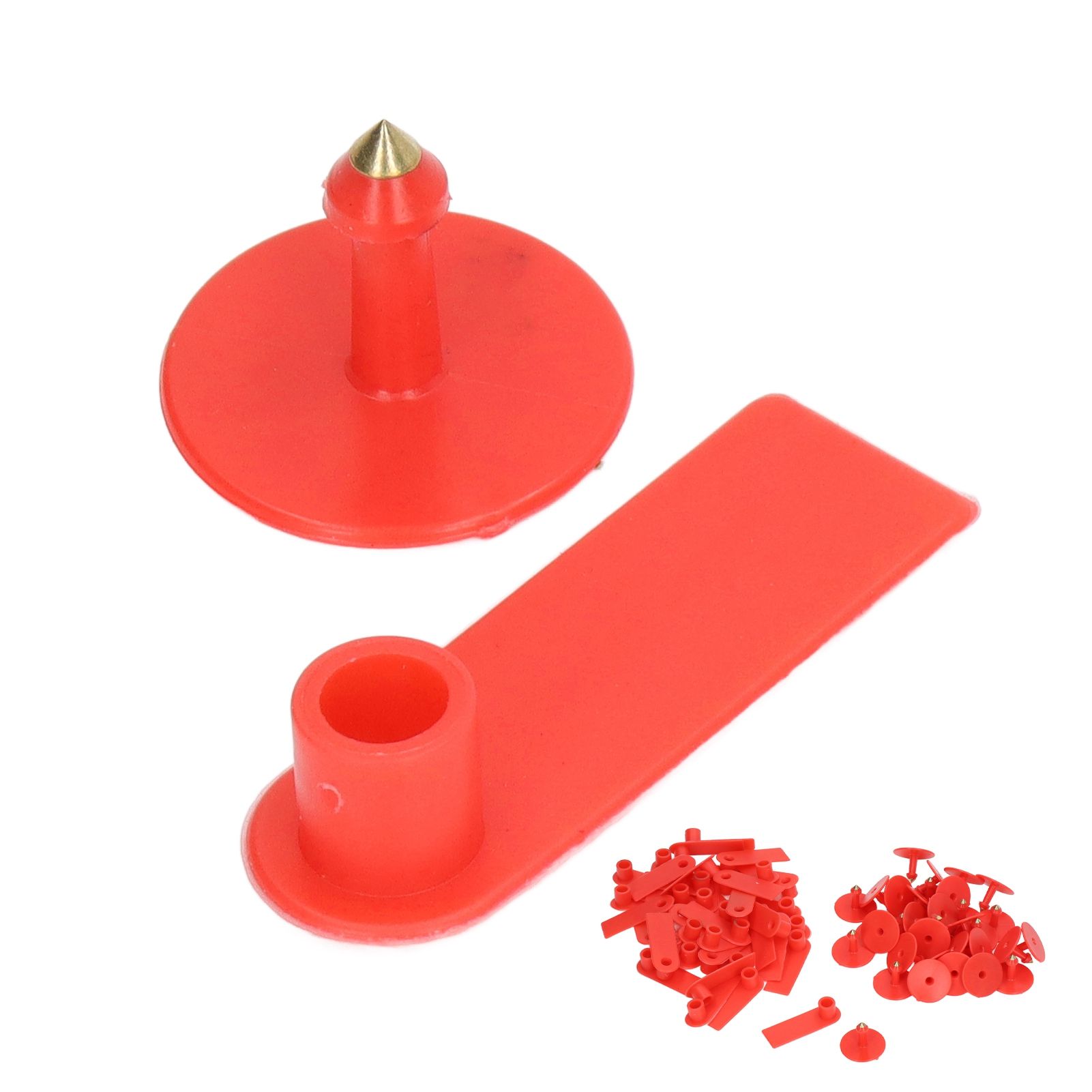 Blank Livestock Ear Tag Handwritable Prevent Shedding Animal Ear Label for Pig Cattle Sheep Red 100 Set - Image 6