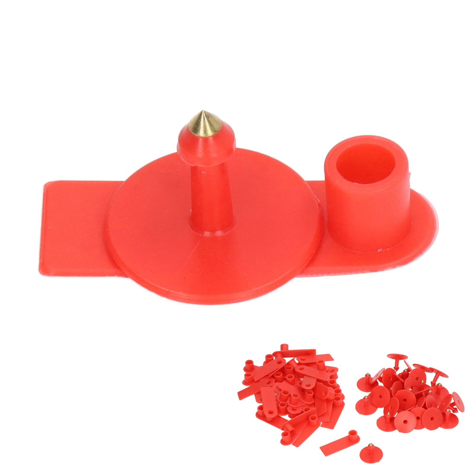 Blank Livestock Ear Tag Handwritable Prevent Shedding Animal Ear Label for Pig Cattle Sheep Red 100 Set - Image 8
