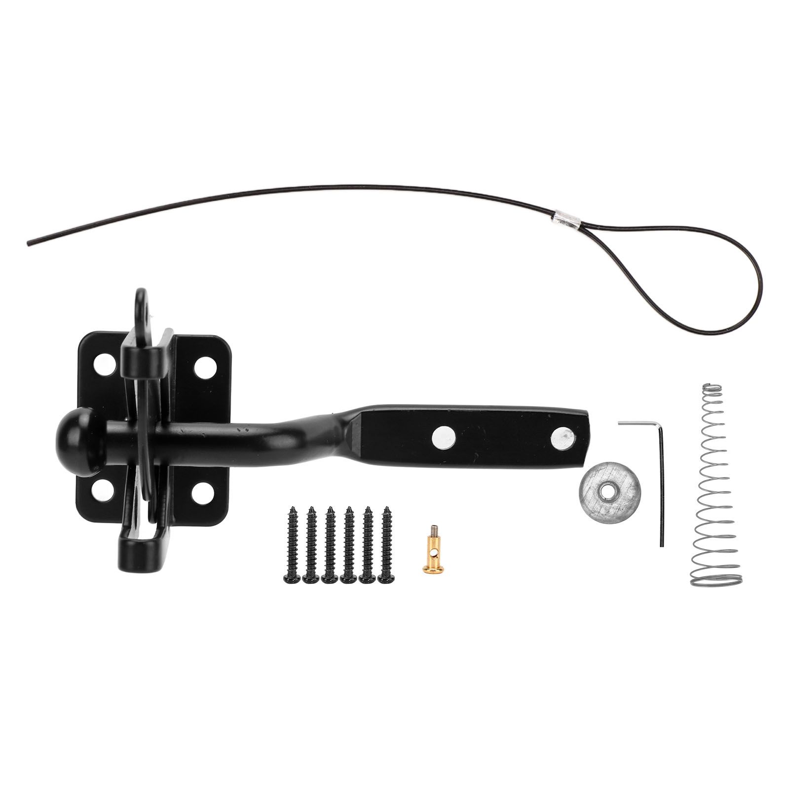 Fence Latch Carbon Steel with Spring Gate Latch Safety Latch for Indoor Window Doors Pet Fences - Image 1