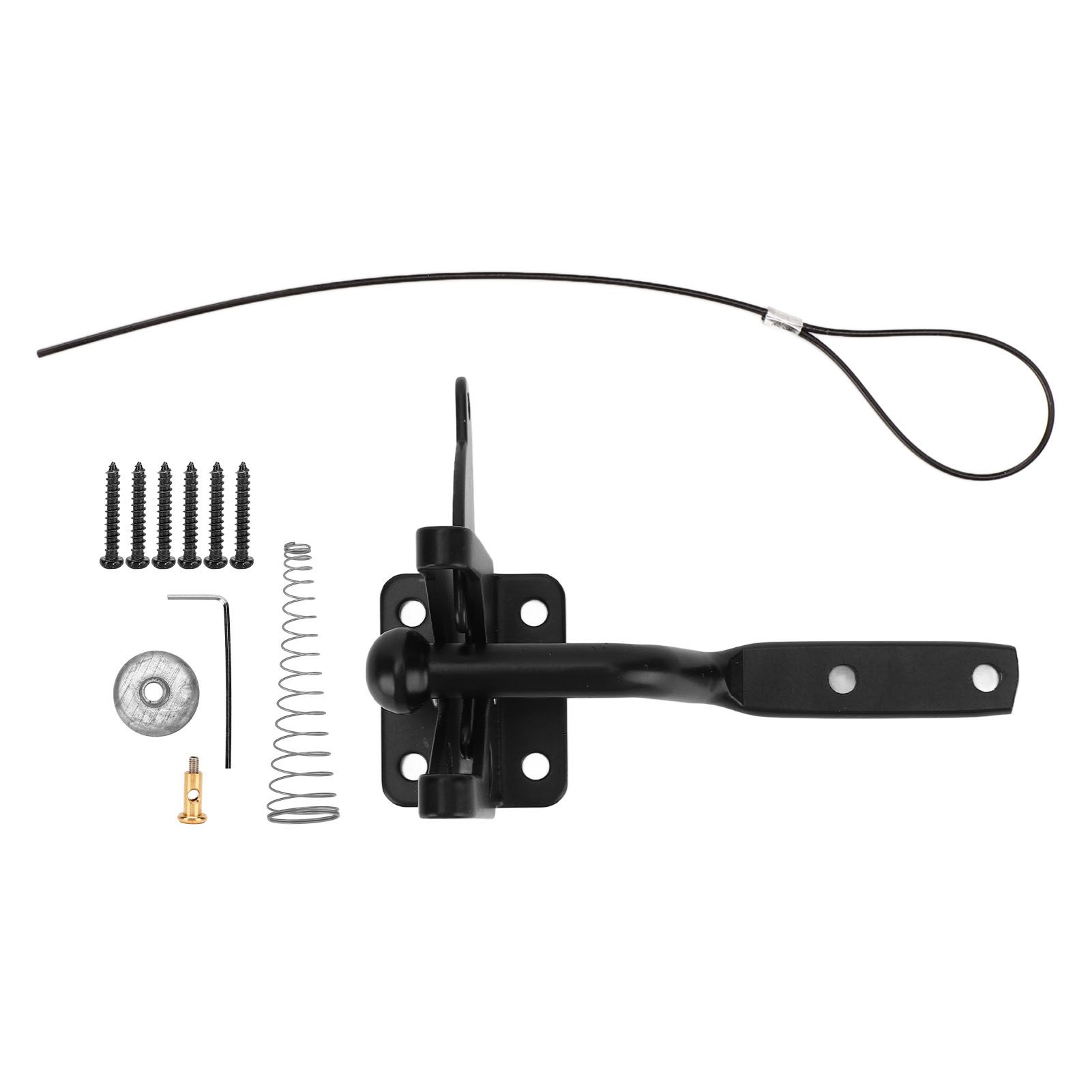 Fence Latch Carbon Steel with Spring Gate Latch Safety Latch for Indoor Window Doors Pet Fences - Image 4