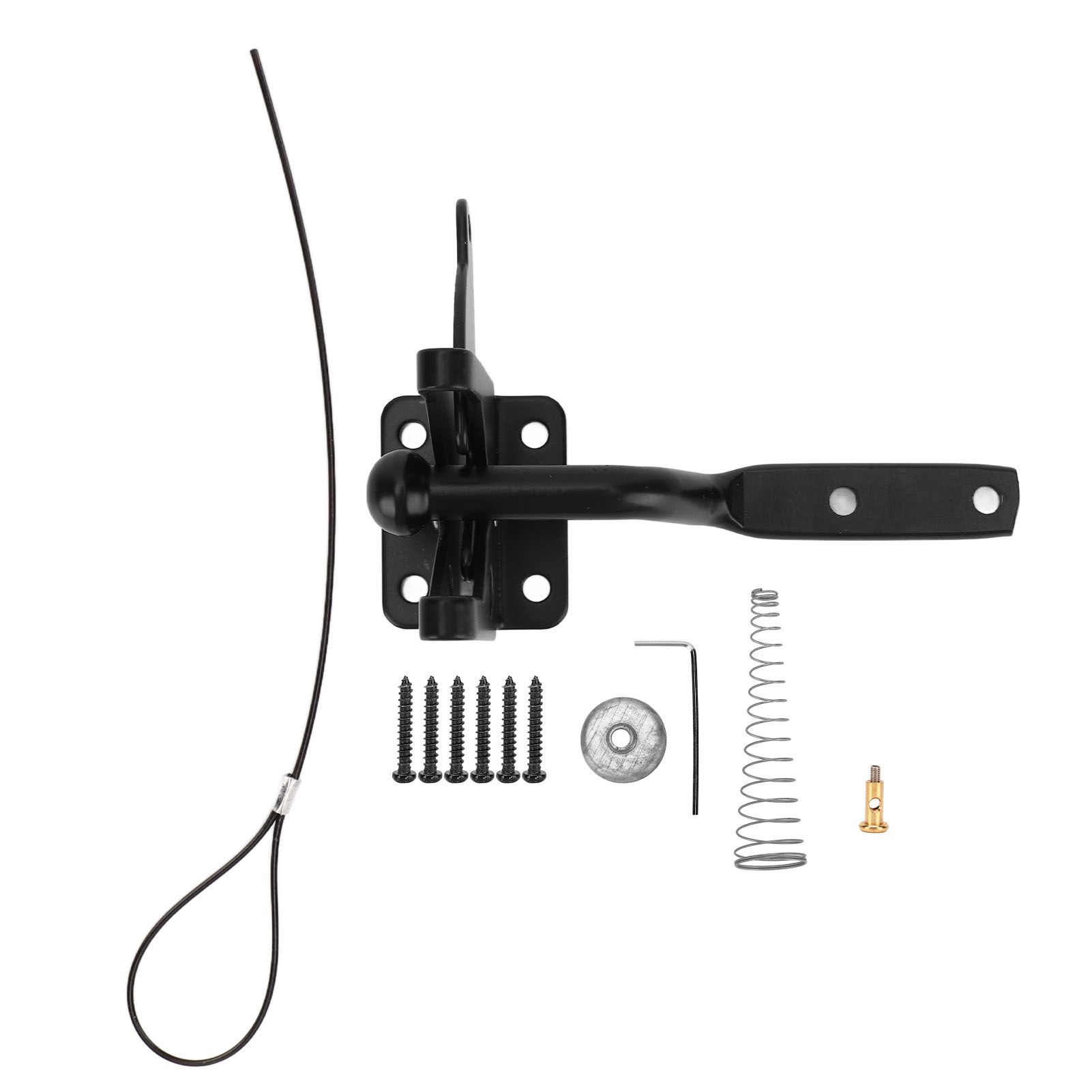 Fence Latch Carbon Steel with Spring Gate Latch Safety Latch for Indoor Window Doors Pet Fences - Image 5