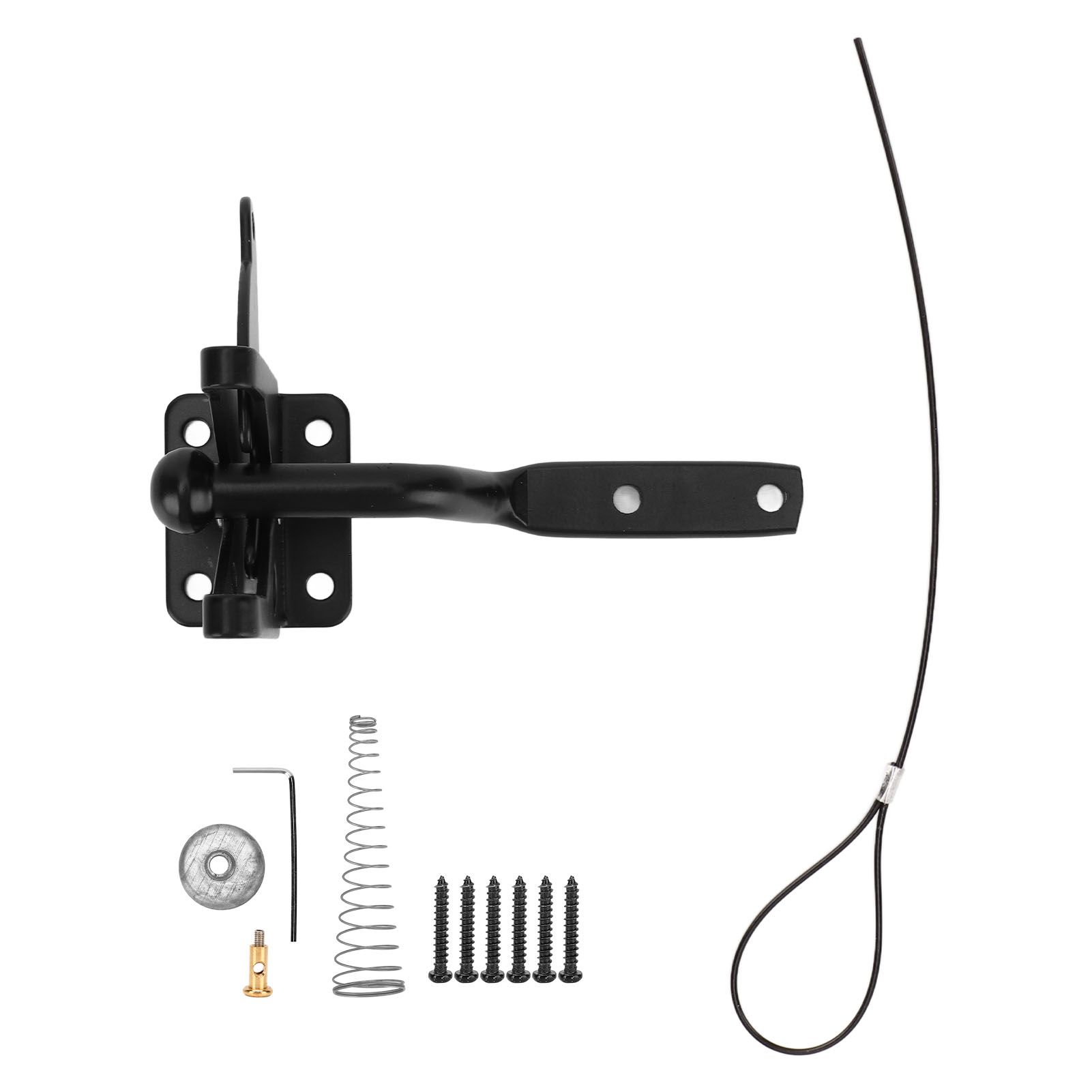 Fence Latch Carbon Steel with Spring Gate Latch Safety Latch for Indoor Window Doors Pet Fences - Image 7