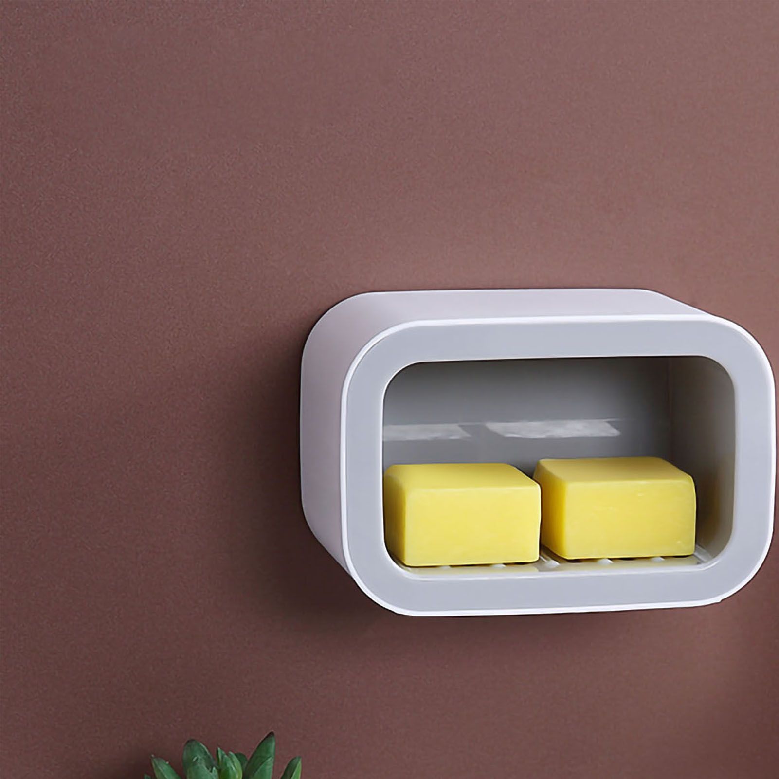 Wall Mount Soap Rack Drain Toilet Suction Disc Punch Free Box Student Dormitory Supplies Nordic 1 Layer Gray - Image 4