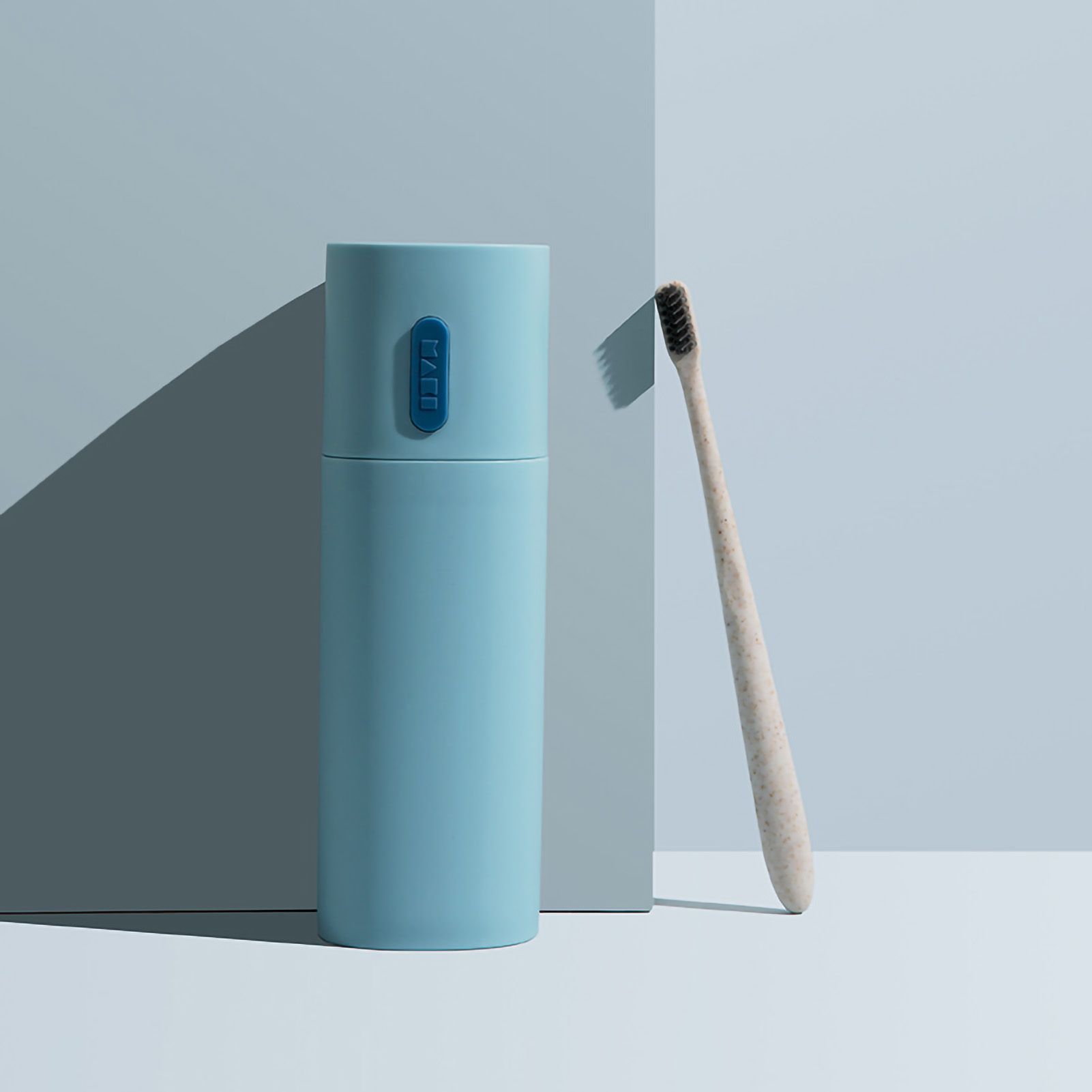 Plastic Toothbrush and Toothpaste Holder Portable Toothbrush Storage Box Cup for Home Travel Blue - Image 2
