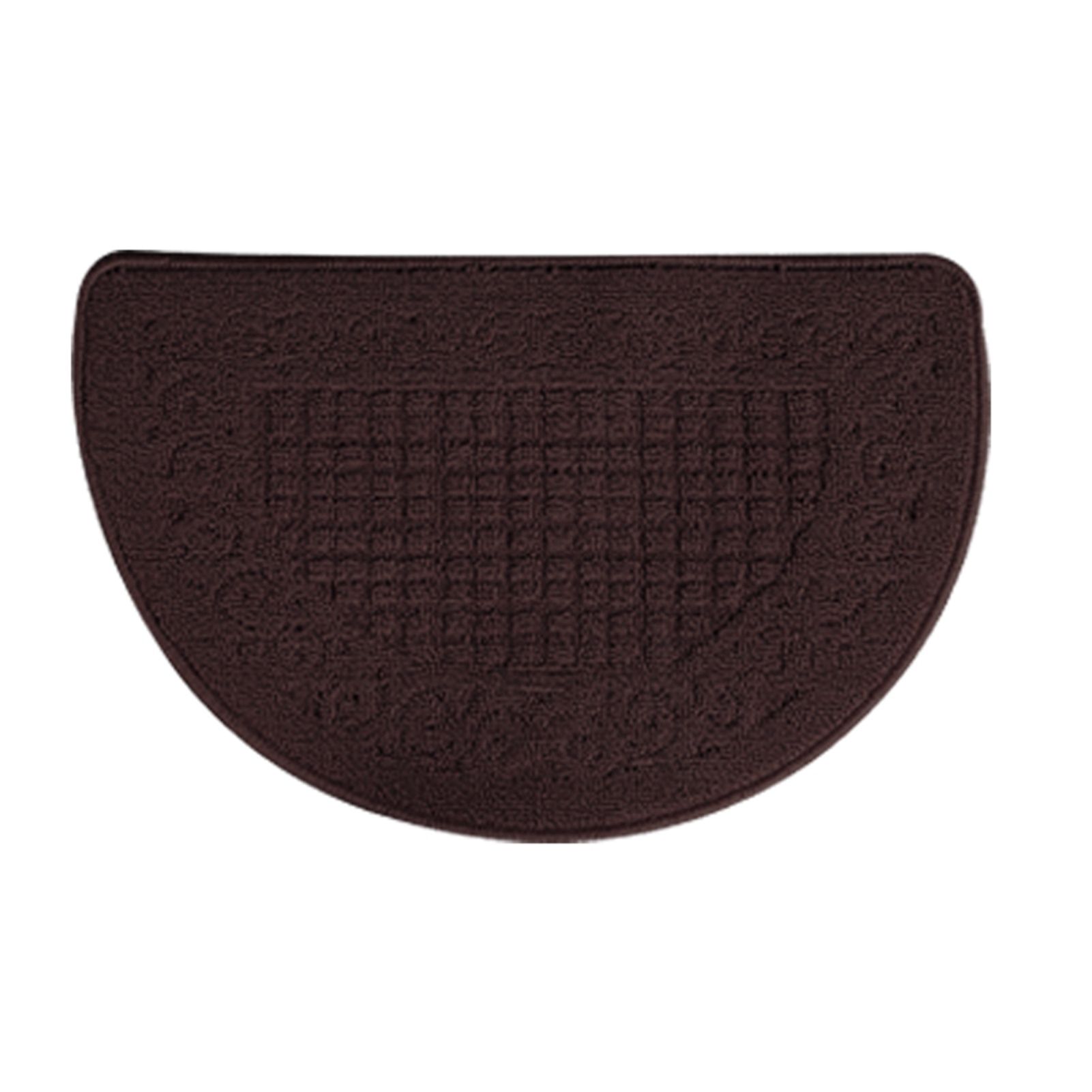 Half Circle Doormat Semicircle Floor Mat Dust Trap Polyester Fiber Strong Absorption Anti Slip for Outdoor Indoor Dark Coffee 48x78cm / 18.9x30.7in - Image 1