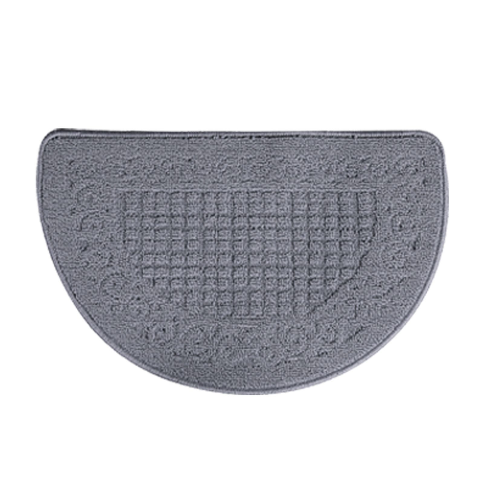 Half Circle Doormat Semicircle Floor Mat Dust Trap Polyester Fiber Strong Absorption Anti Slip for Outdoor Indoor Grey 48x78cm / 18.9x30.7in - Image 1
