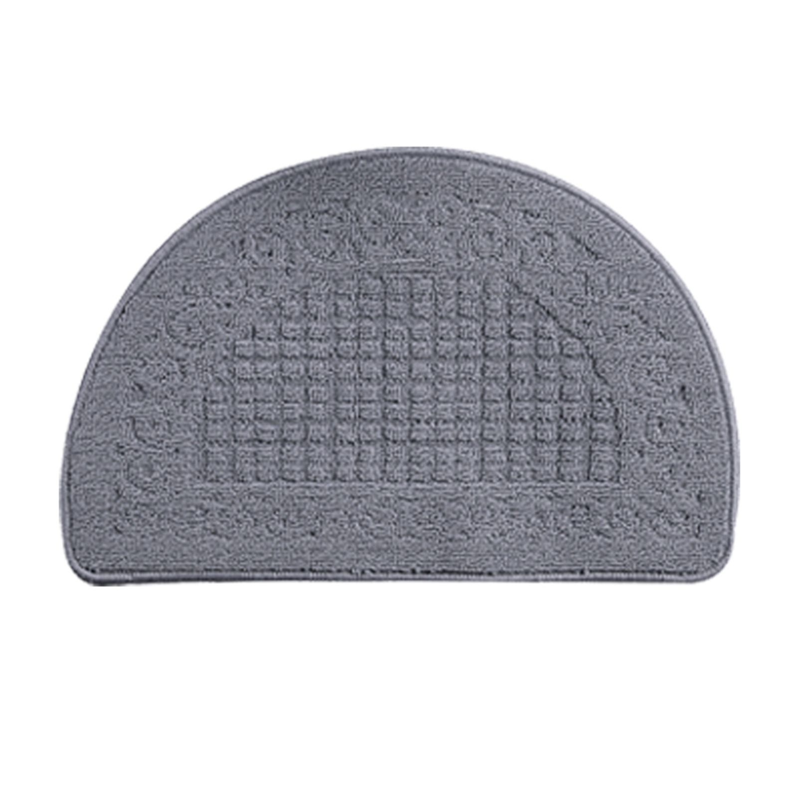 Half Circle Doormat Semicircle Floor Mat Dust Trap Polyester Fiber Strong Absorption Anti Slip for Outdoor Indoor Grey 48x78cm / 18.9x30.7in - Image 4