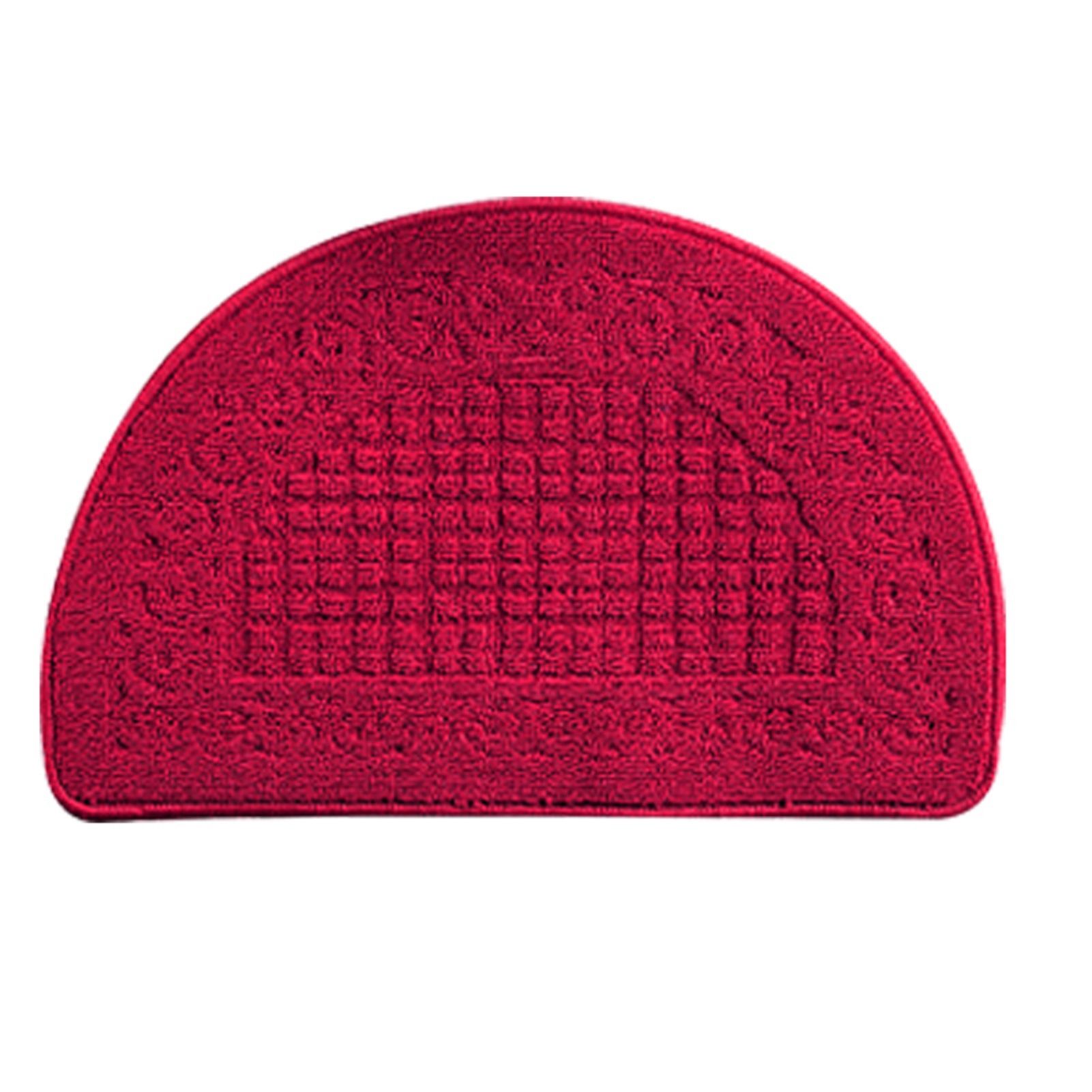 Half Circle Doormat Semicircle Floor Mat Dust Trap Polyester Fiber Strong Absorption Anti Slip for Outdoor Indoor Dark Red 48x78cm / 18.9x30.7in - Image 4