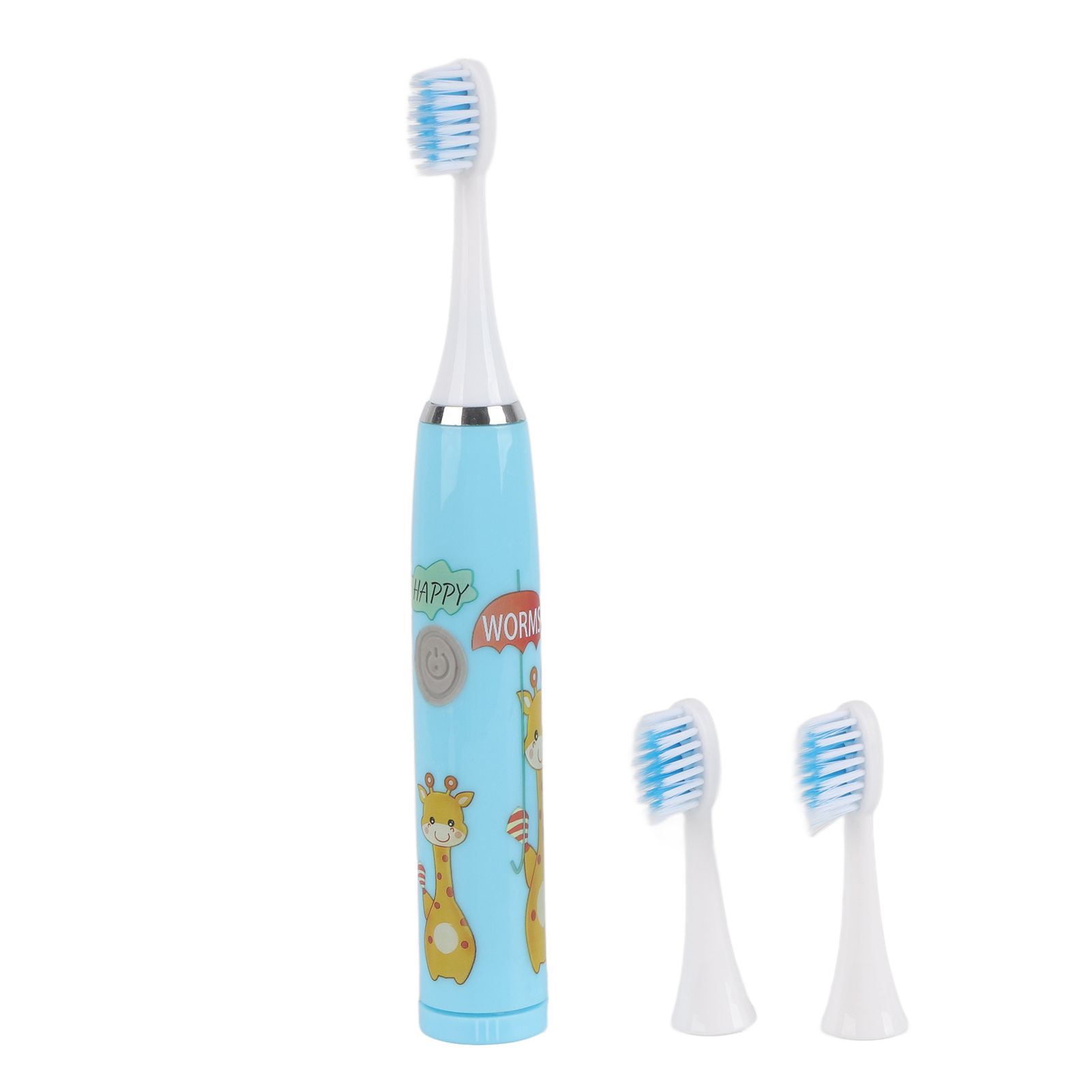 Children Electric Toothbrush Cartoon Fully Automatic Sonic Toothbrush with 3 Brush Heads for Kids Children Deer Blue - Image 2