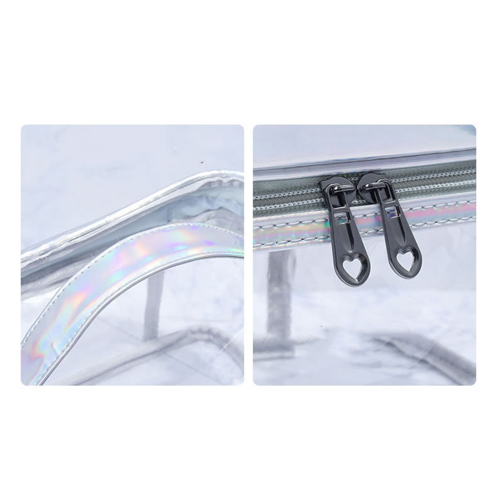 Ladies Cosmetic Bag Transparent Double Layer Waterproof High Capacity Toiletry Storage Bag for Travel Upgrade Rhombus Black - Image 2