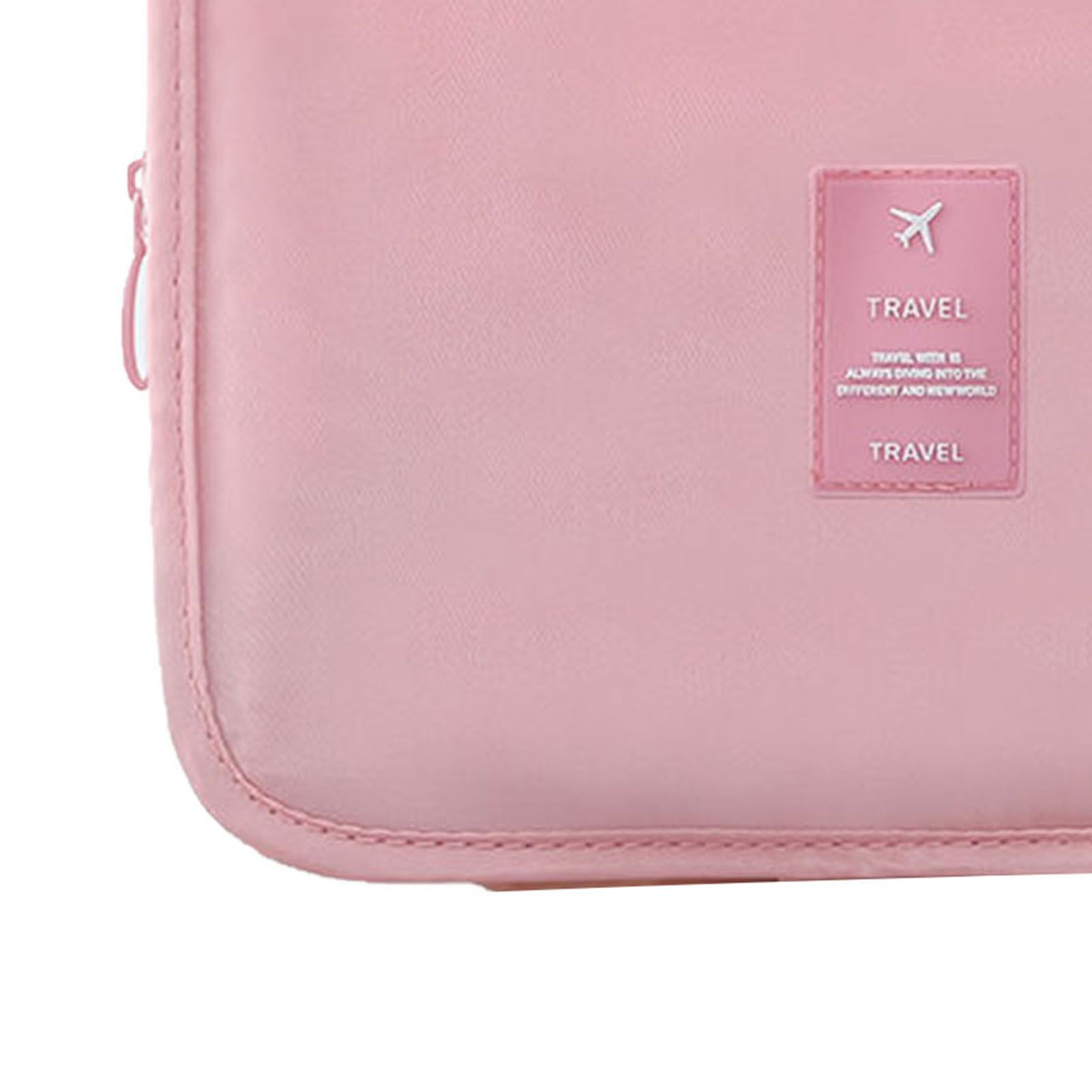 Cosmetic Bag Small Portable Makeup Bag Zippered High Capacity Toiletry Bag Travel Washing Bag Makeup Pouch Fashion Korean Style Storage Bag Pink - Image 4