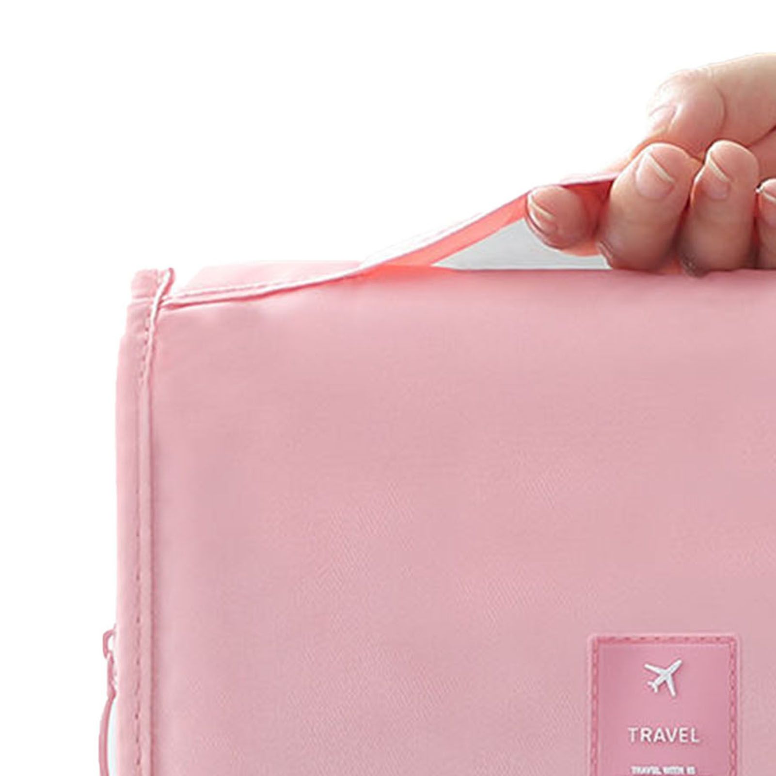 Cosmetic Bag Small Portable Makeup Bag Zippered High Capacity Toiletry Bag Travel Washing Bag Makeup Pouch Fashion Korean Style Storage Bag Pink - Image 5