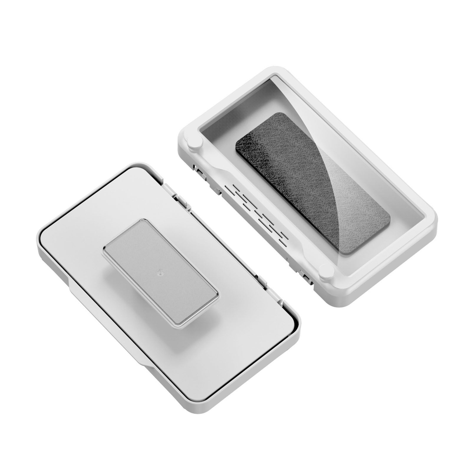 Waterproof Cell Phone Case Shower Phone Holder Wall Hanging Free Punch 360 Degree Rotation Touch Screen For Bathroom Kitchen White - Image 1