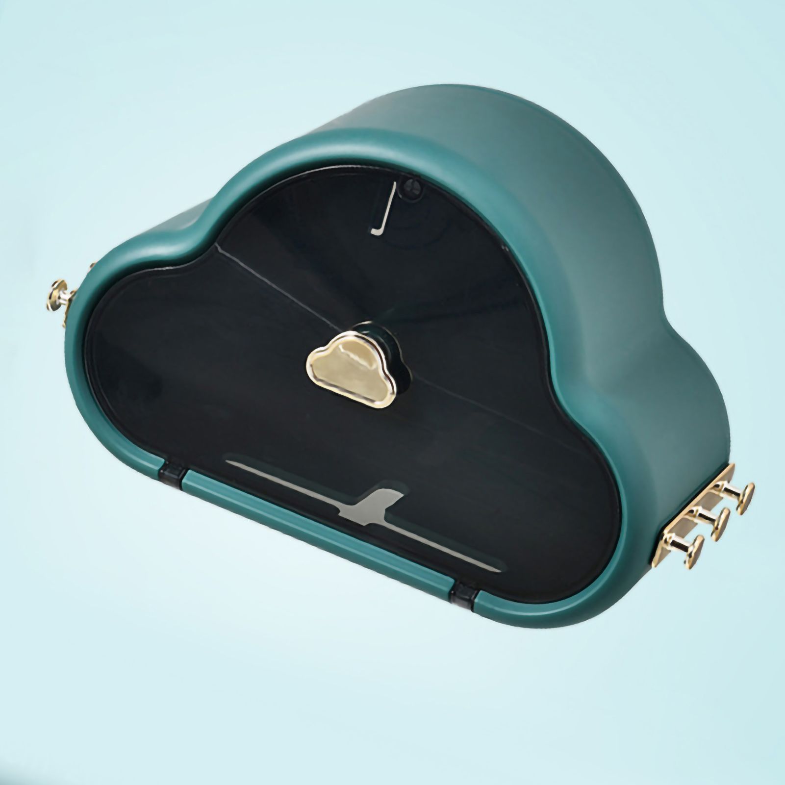 Tissue Holder Wall Mounted Side Hooks Waterproof Simple Fashionable Tissue Box for Bathroom Emerald Black - Image 5