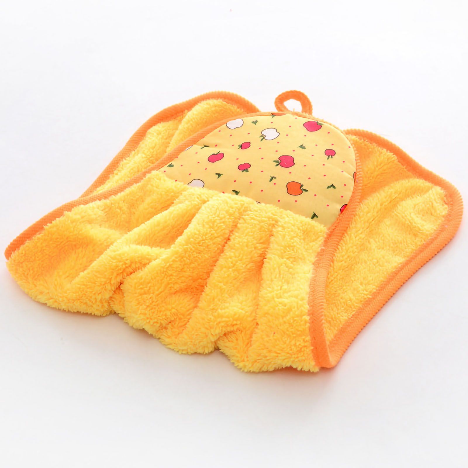 Towel Cleaning Cloth Microfibre Hanging Dish Hand Wiping for Kitchen Bathroom Toilet Yellow - Image 1