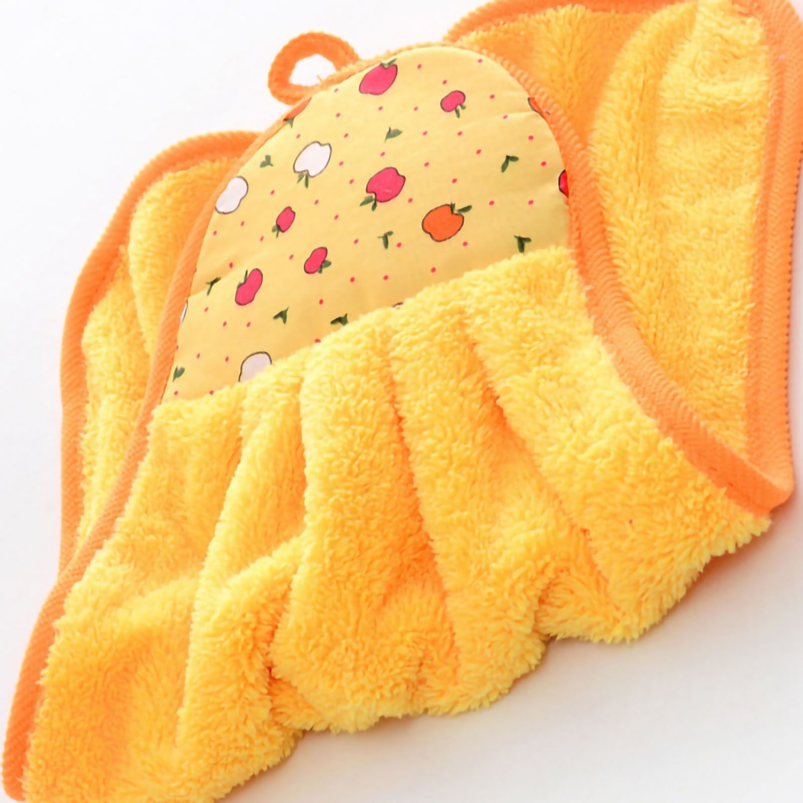 Towel Cleaning Cloth Microfibre Hanging Dish Hand Wiping for Kitchen Bathroom Toilet Yellow - Image 3