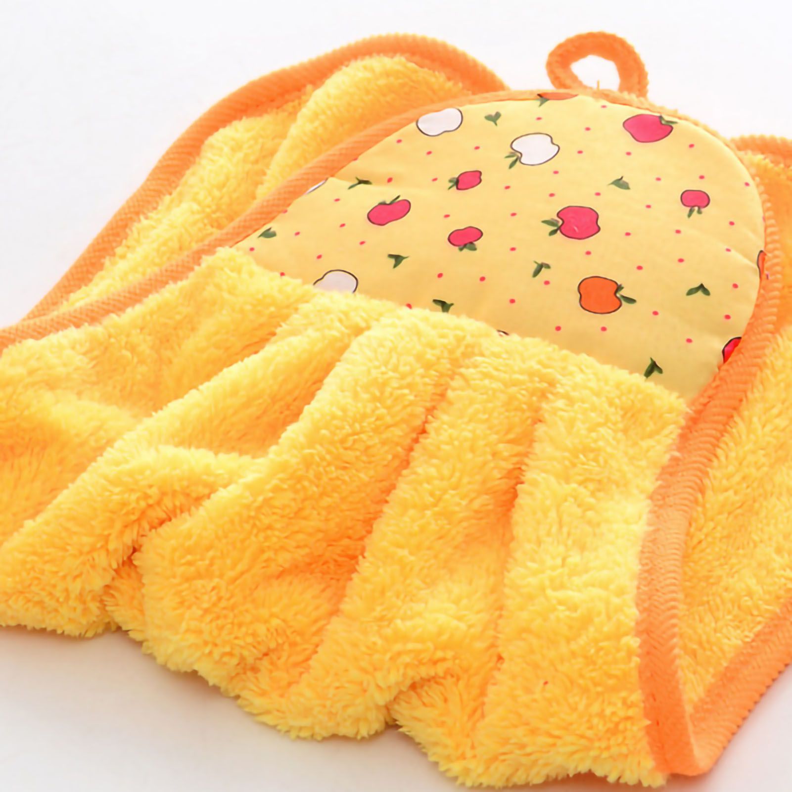 Towel Cleaning Cloth Microfibre Hanging Dish Hand Wiping for Kitchen Bathroom Toilet Yellow - Image 5