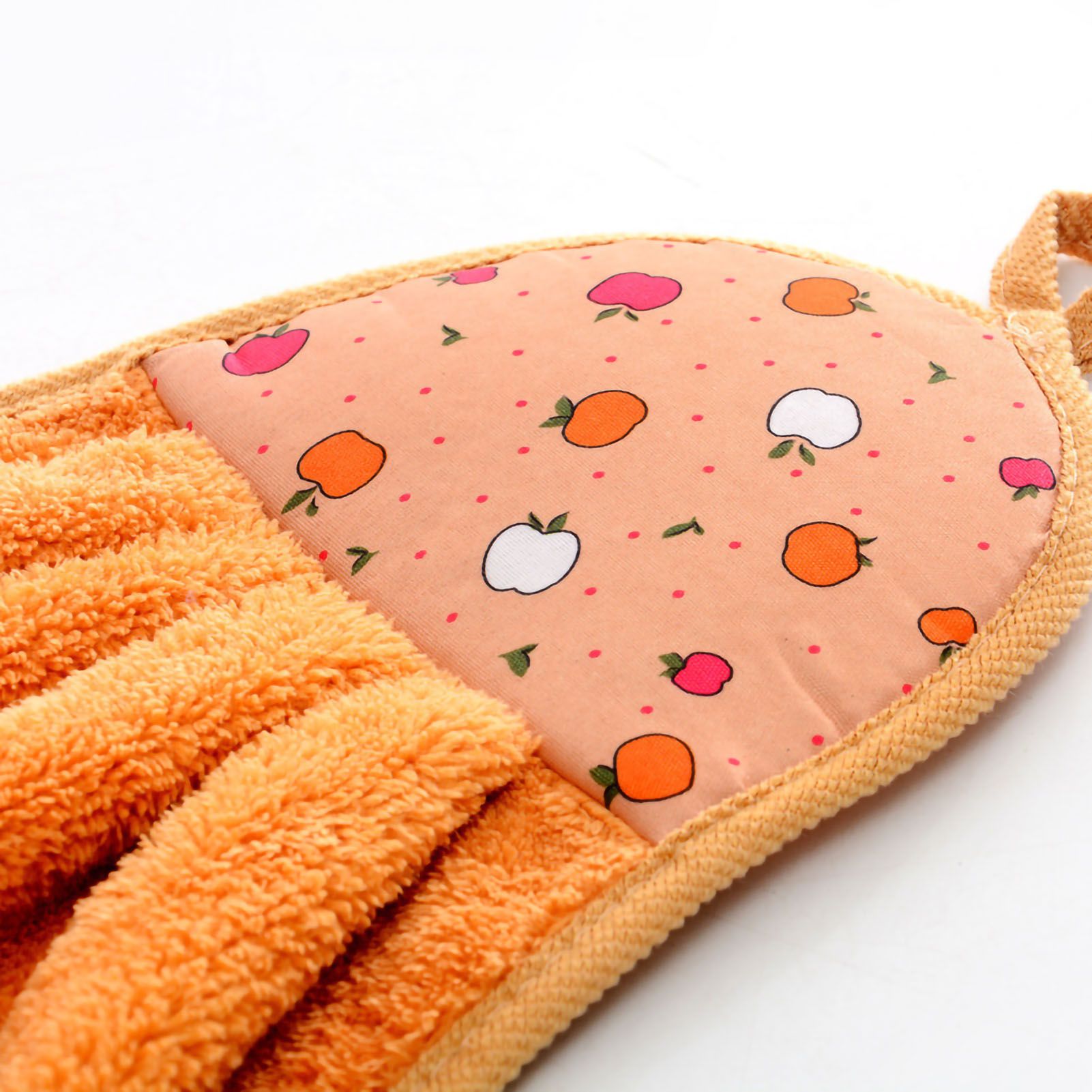 Towel Cleaning Cloth Microfibre Hanging Dish Hand Wiping for Kitchen Bathroom Toilet Orange - Image 1