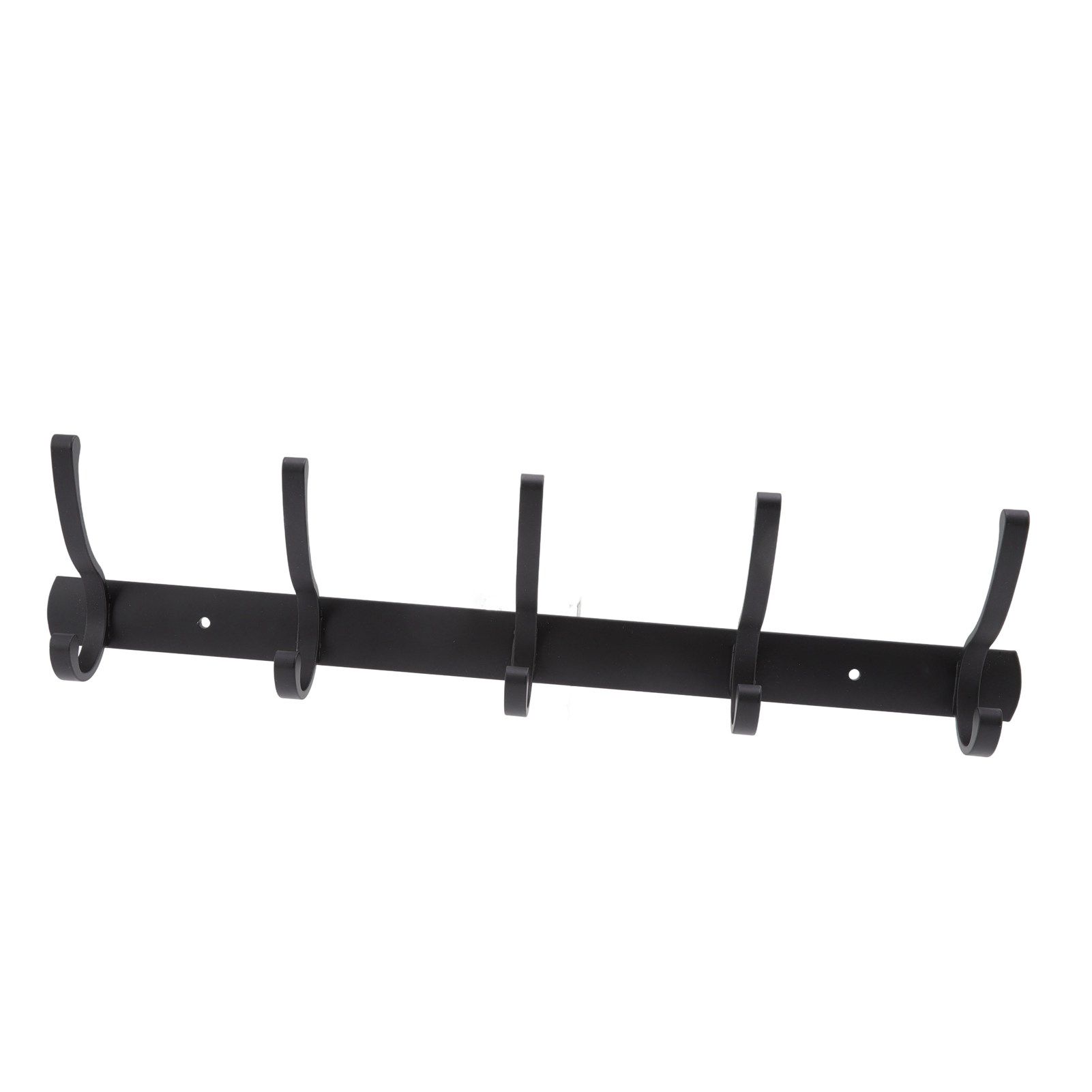 Door Hanging Hooks Modern Minimalist Black 5 Hooks Wall Mounted Thickened Aluminum Bathroom Door Row Hooks Coat Hooks - Image 2