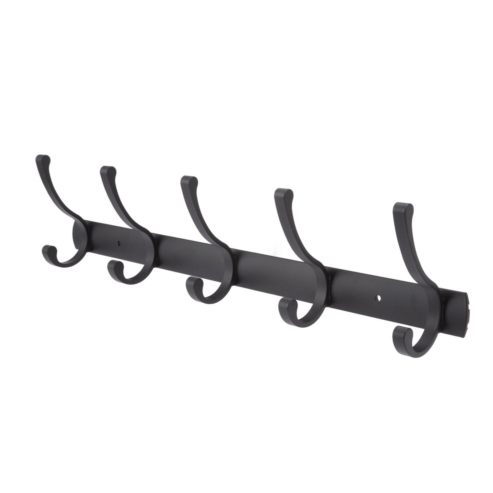 Door Hanging Hooks Modern Minimalist Black 5 Hooks Wall Mounted Thickened Aluminum Bathroom Door Row Hooks Coat Hooks - Image 3