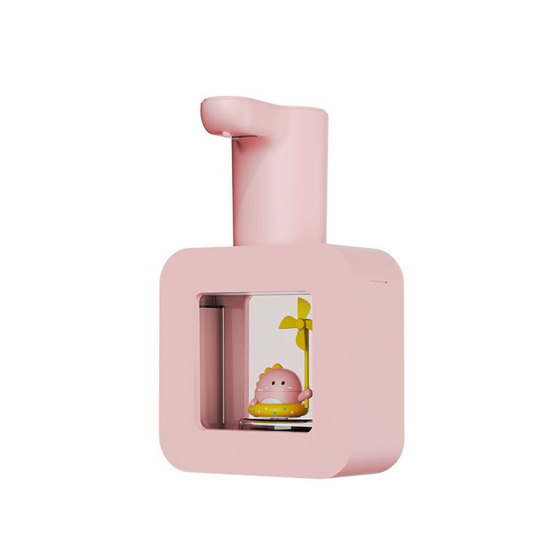 Touchless Automatic Sensor Soap Dispenser Cartoon Pet Waterproof Smart Foam Soap Dispenser Pink Little Dinosaur - Image 1