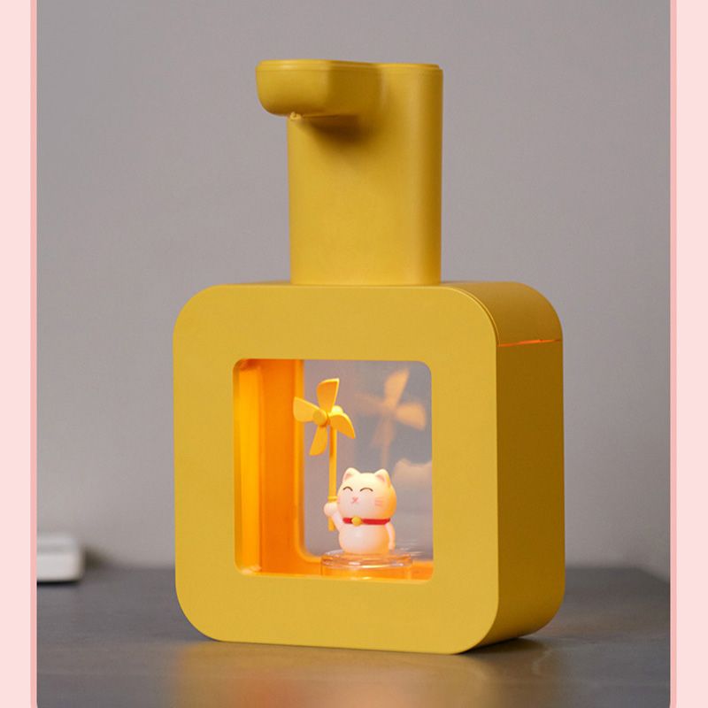 Touchless Automatic Sensor Soap Dispenser Cartoon Pet Waterproof Smart Foam Soap Dispenser Yellow Fortune Cat - Image 3