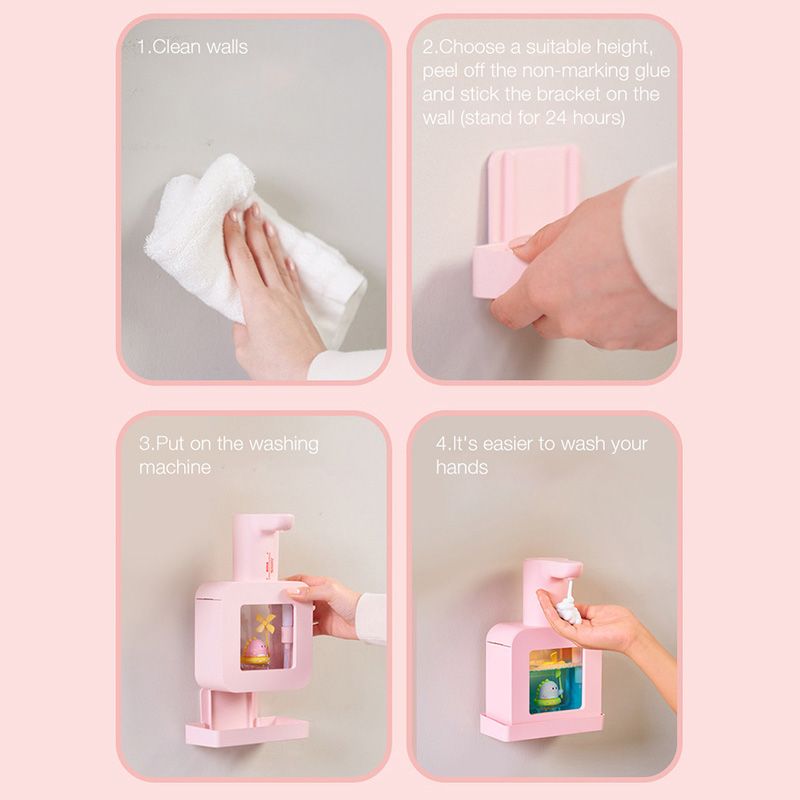 Touchless Automatic Sensor Soap Dispenser Cartoon Pet Waterproof Smart Foam Soap Dispenser Yellow Fortune Cat - Image 4