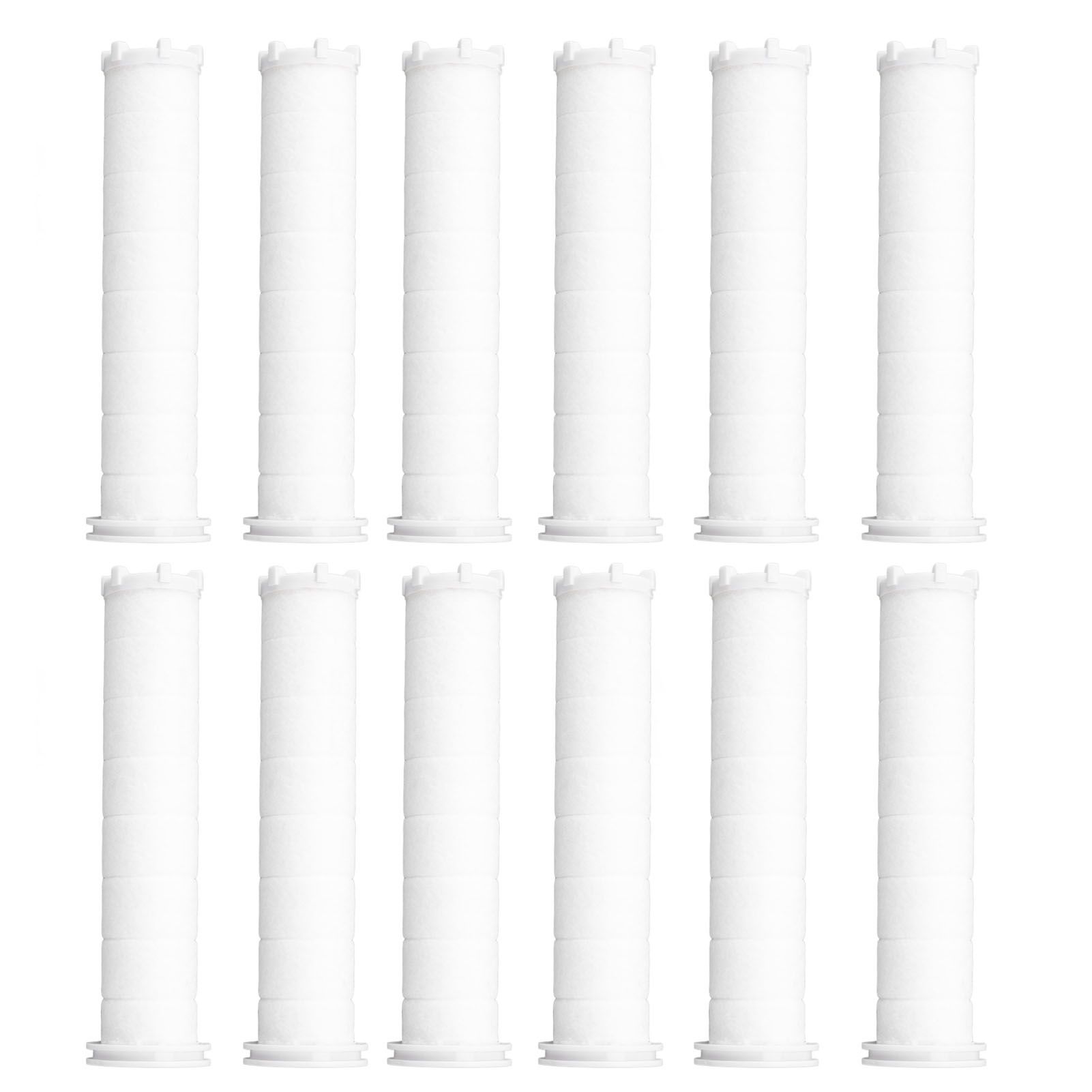 12pcs Shower Head Filter Element PP Cotton White Bath Accessories for Detachable Hydro Shower Head Set - Image 1
