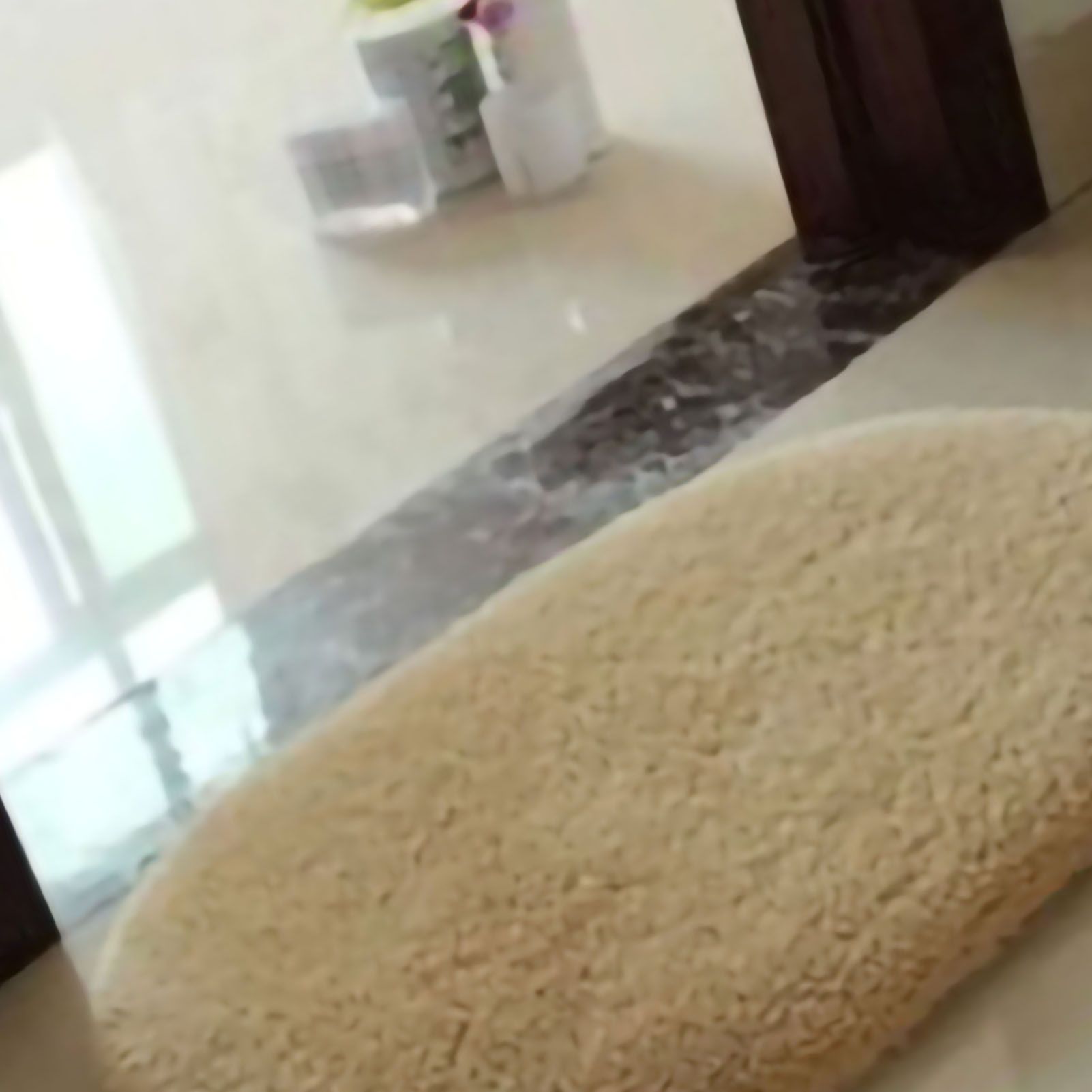 Door Mat Oval Slip Proof Indoor Door Carpet Moisture Absorption Soft Comfortable Plush Bathroom Rug for Kitchen Bedroom Light Tan 40x60cm/15.7x23.6in (Oval Shape) - Image 4