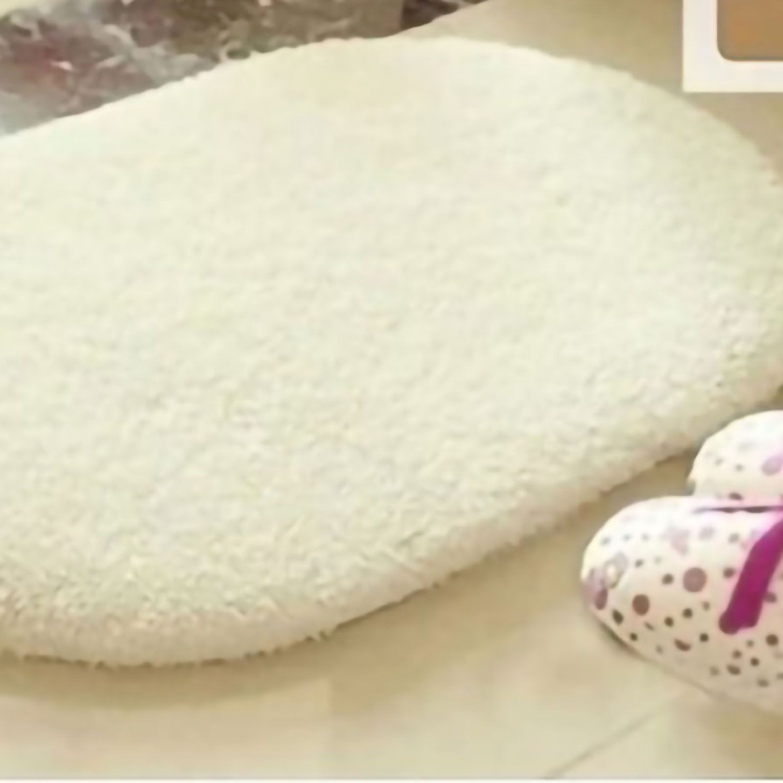 Door Mat Oval Slip Proof Indoor Door Carpet Moisture Absorption Soft Comfortable Plush Bathroom Rug for Kitchen Bedroom Beige 40x60cm/15.7x23.6in (Oval Shape) - Image 3