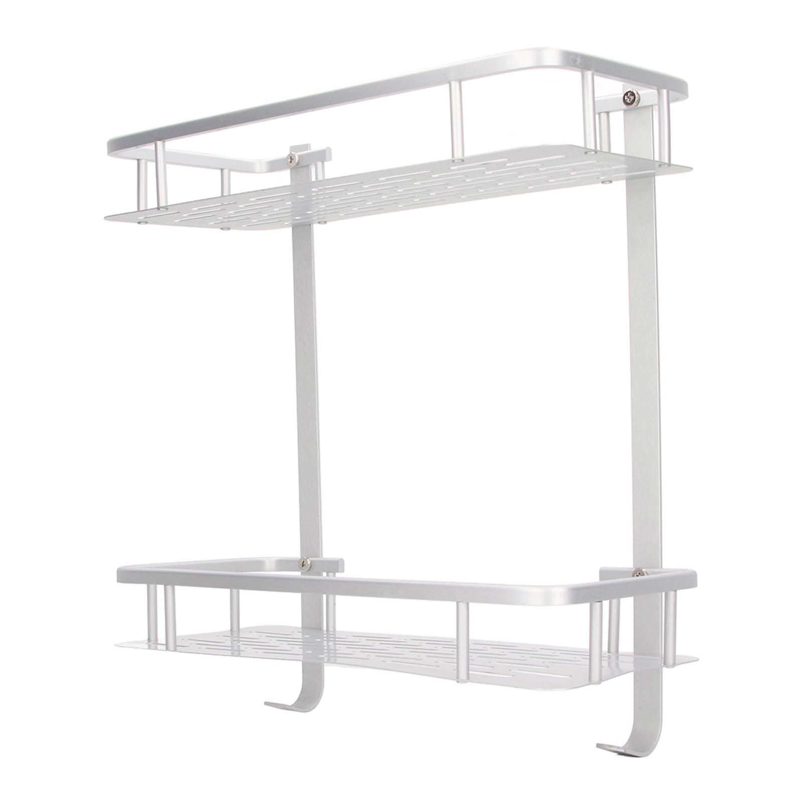 Wall Mounted Shelves Aluminum Alloy Matte Two Layers Floating Storage Shelves for Bathroom Kitchen Living Room - Image 2