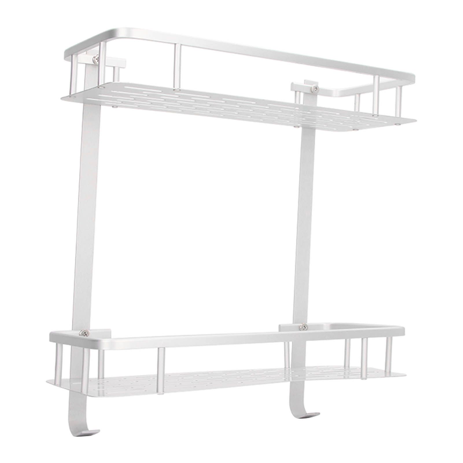 Wall Mounted Shelves Aluminum Alloy Matte Two Layers Floating Storage Shelves for Bathroom Kitchen Living Room - Image 3